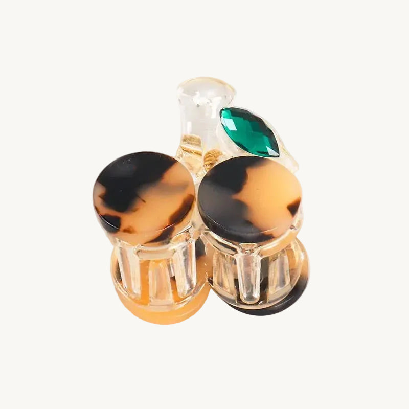 TORTOISE CHERRY HAIR CLAW CLIPS