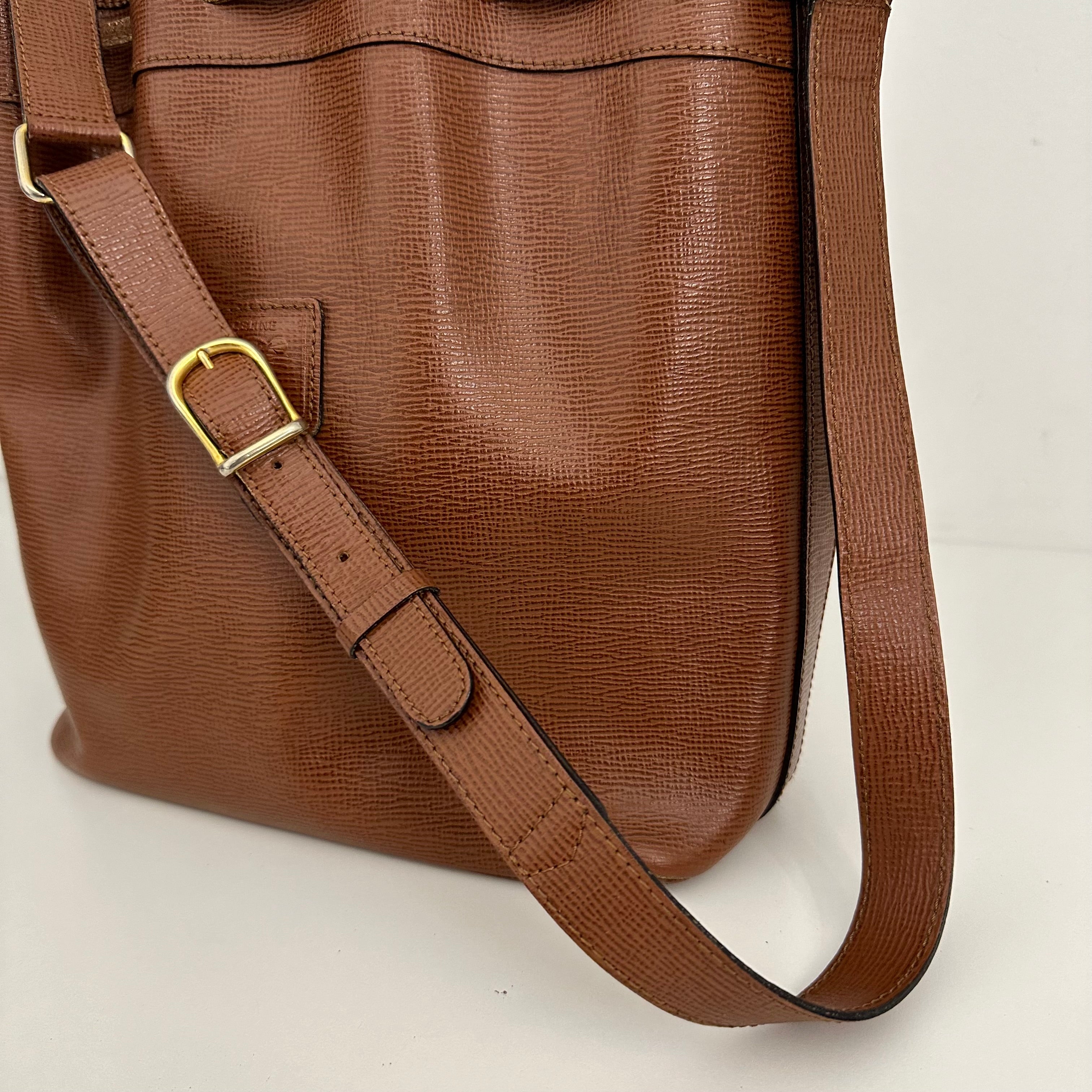 Brown Leather Bucket Bag
