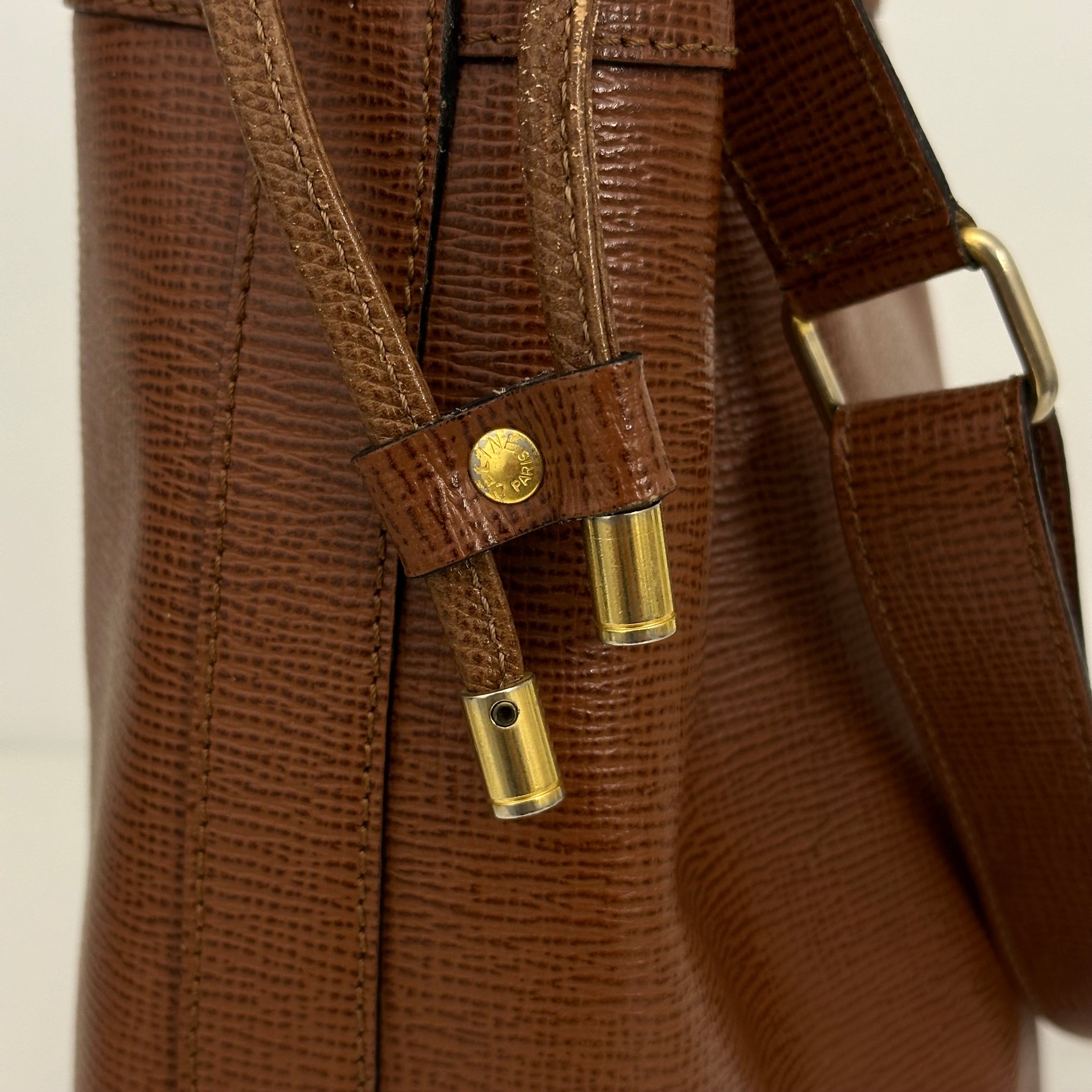 Brown Leather Bucket Bag
