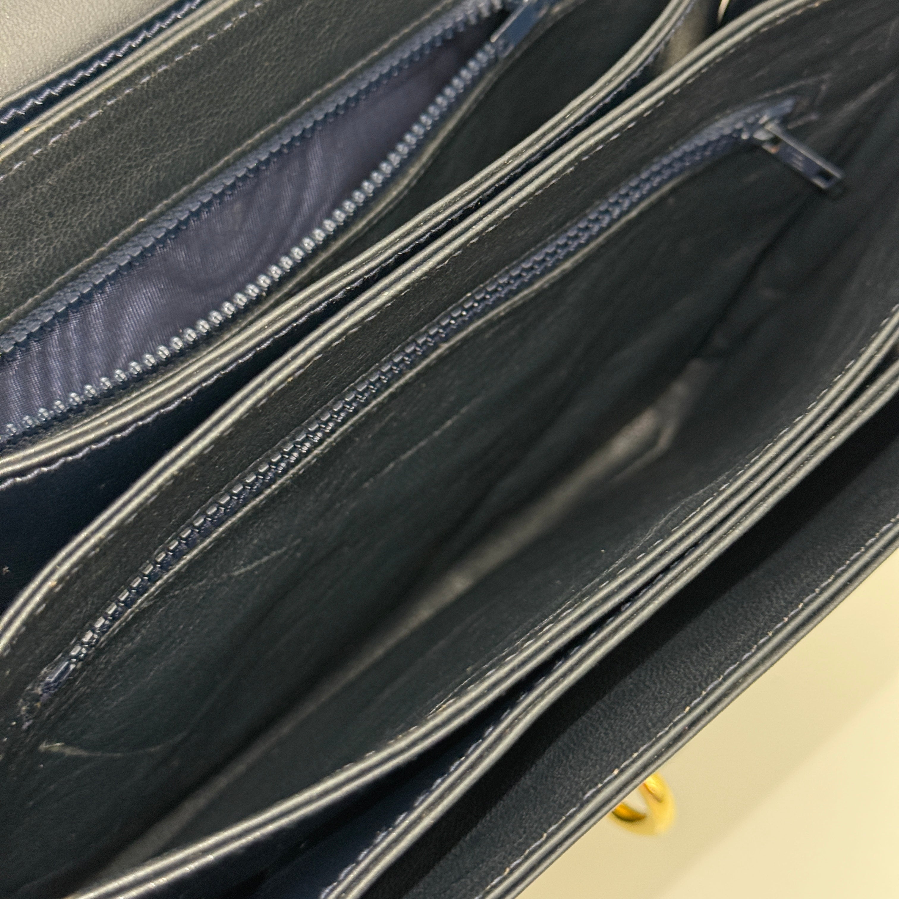 Navy GG Shoulder Bag