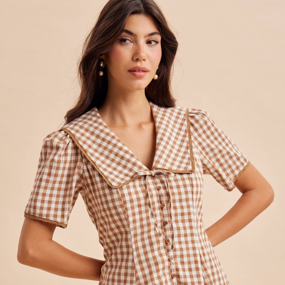SAILOR COLLAR BUTTON DOWN DRESS