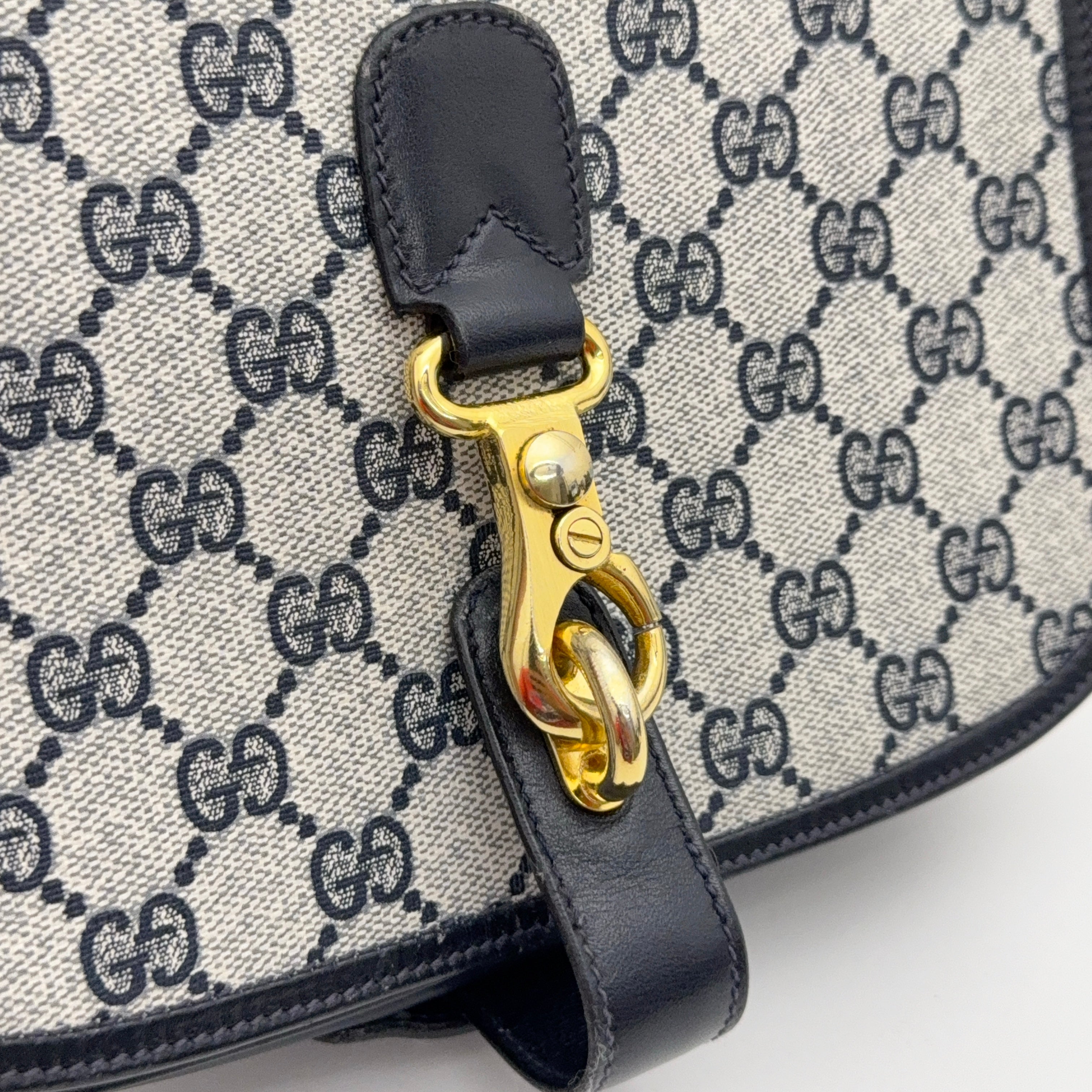 Navy GG Shoulder Bag