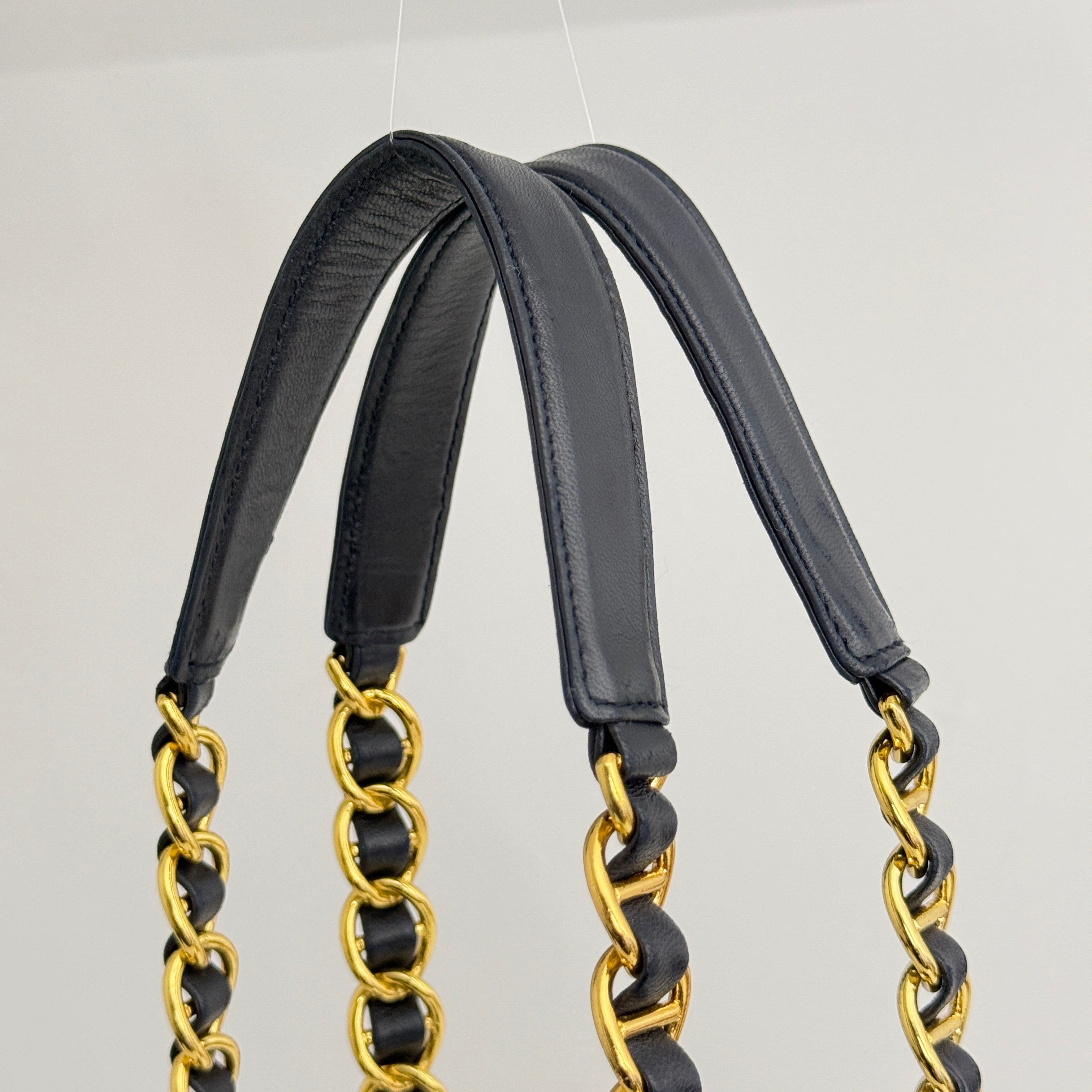 Dark Navy Small Leather Chain Bag