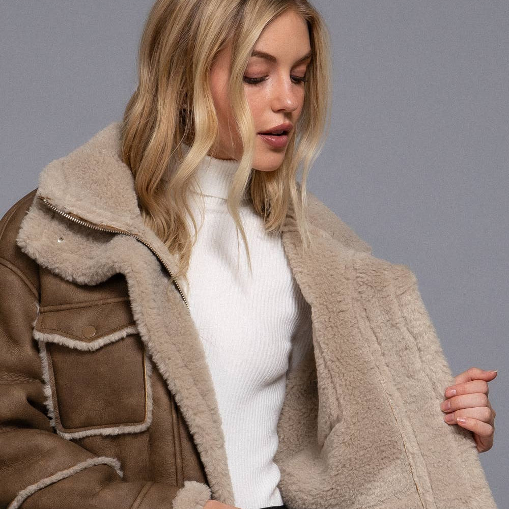 Shearling Biker Jacket