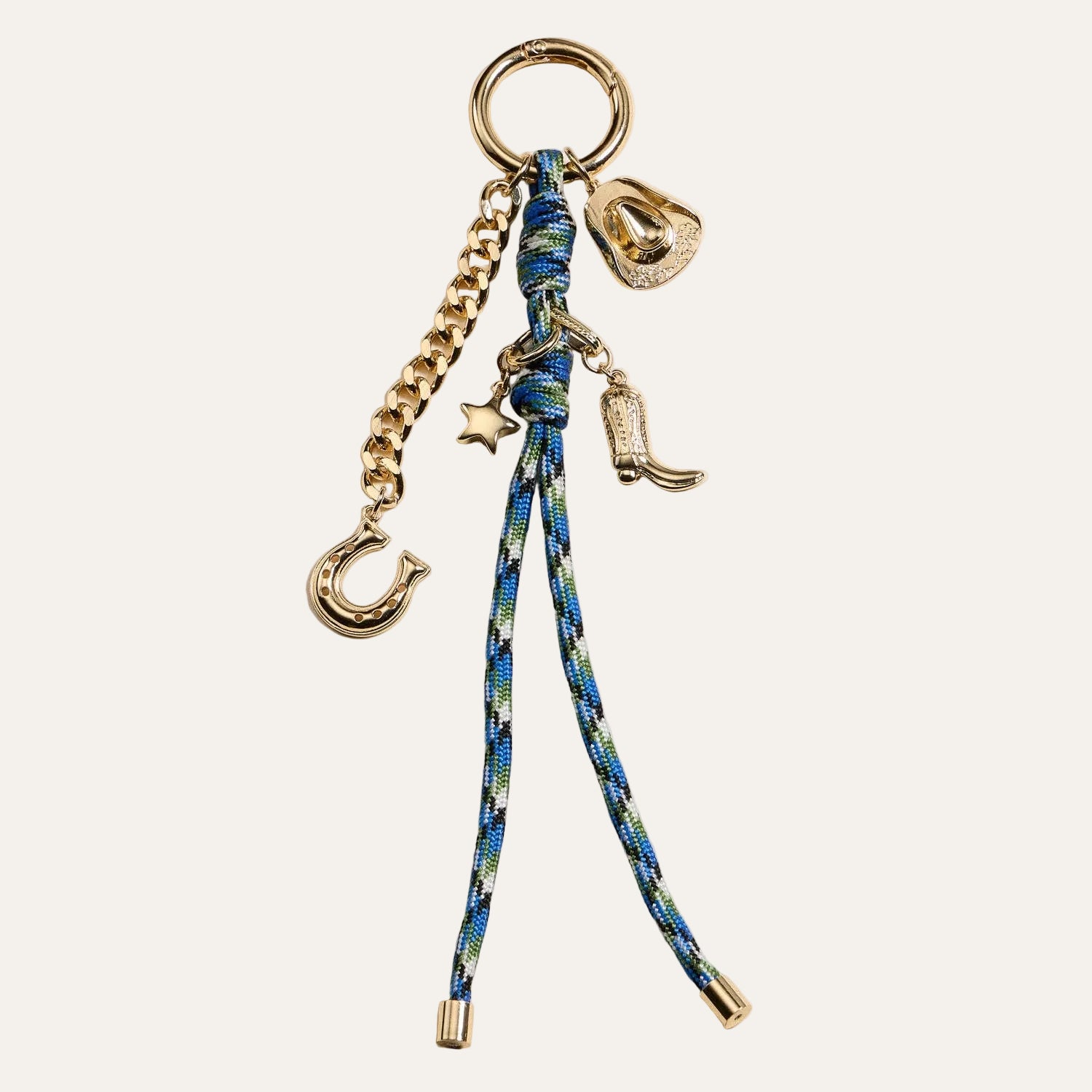 Western Charm Keychain with Enamel Accents