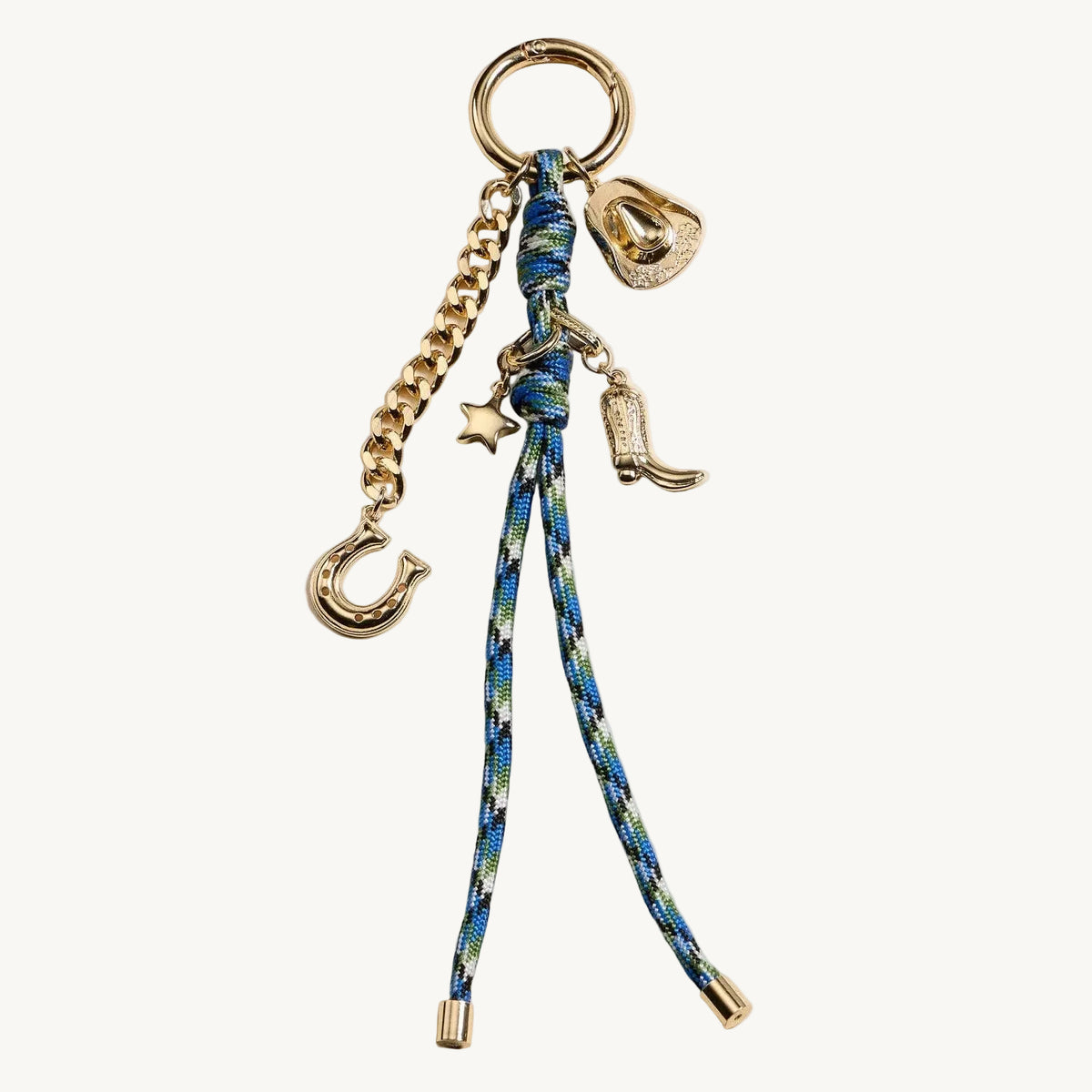 Western Charm Keychain with Enamel Accents