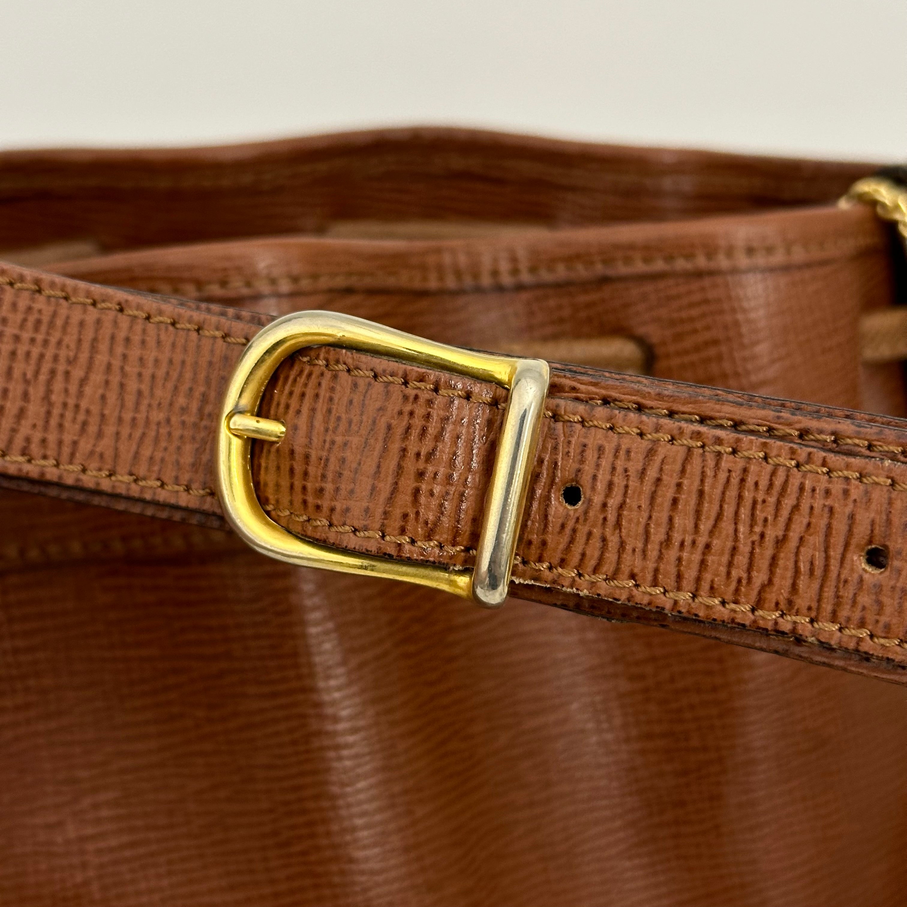 Brown Leather Bucket Bag
