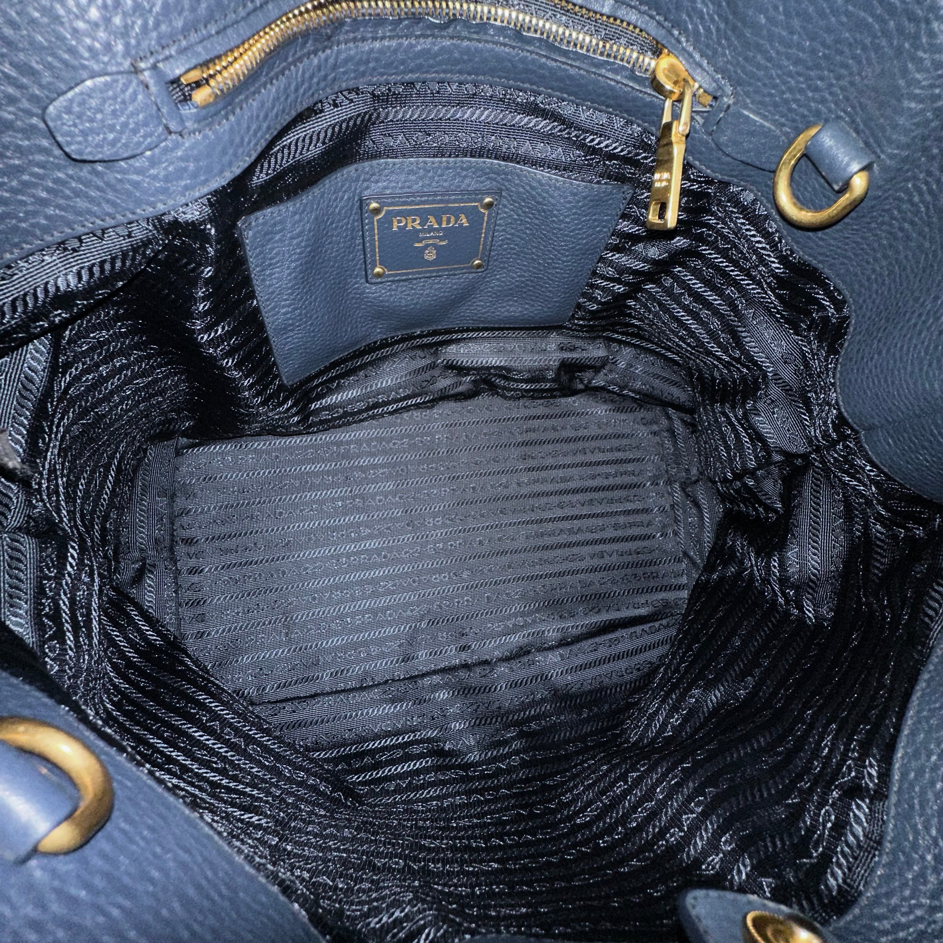 Dark Blue Vitello Handbag