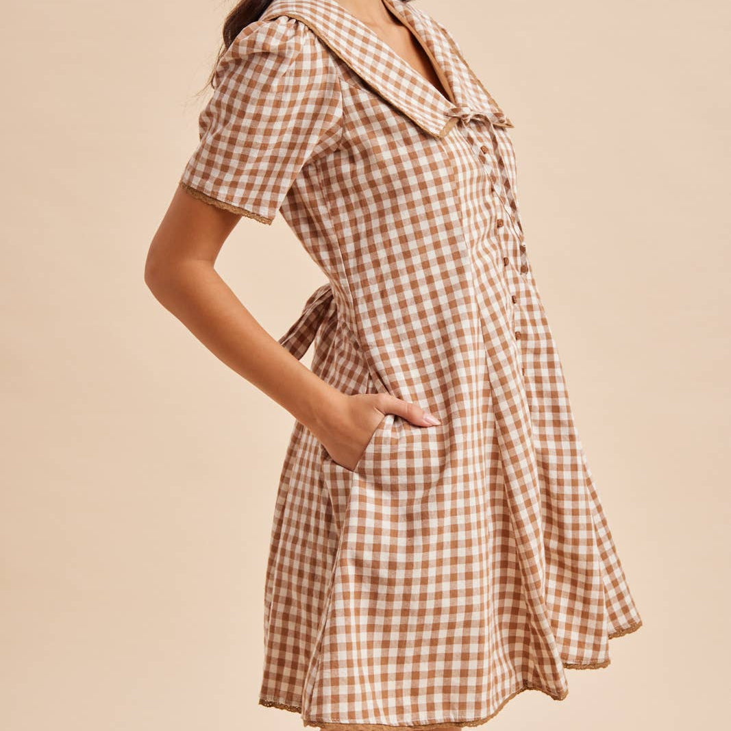 SAILOR COLLAR BUTTON DOWN DRESS