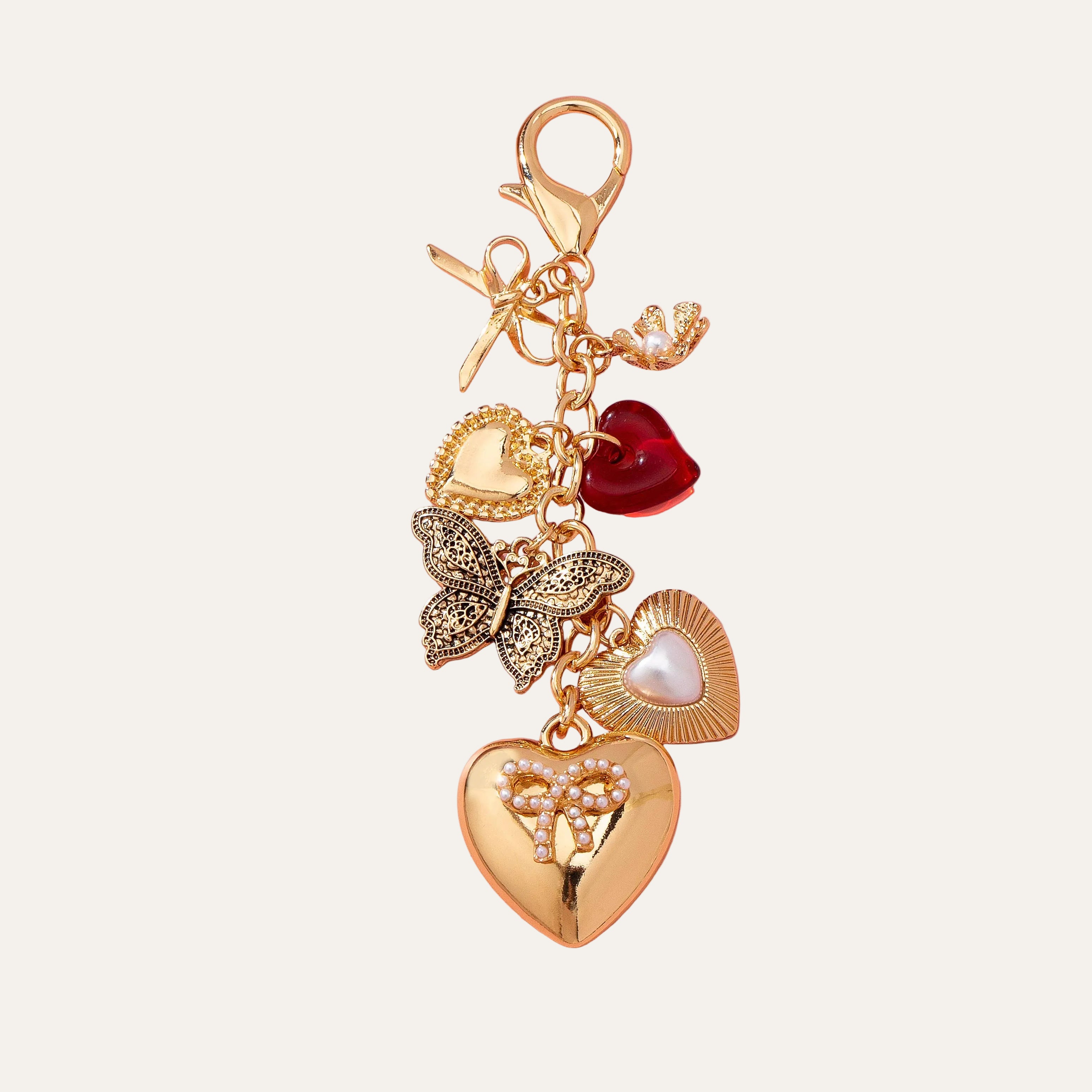 HEART BOW BUTTERFLY CHARM KEY CHAIN BAG CHARM