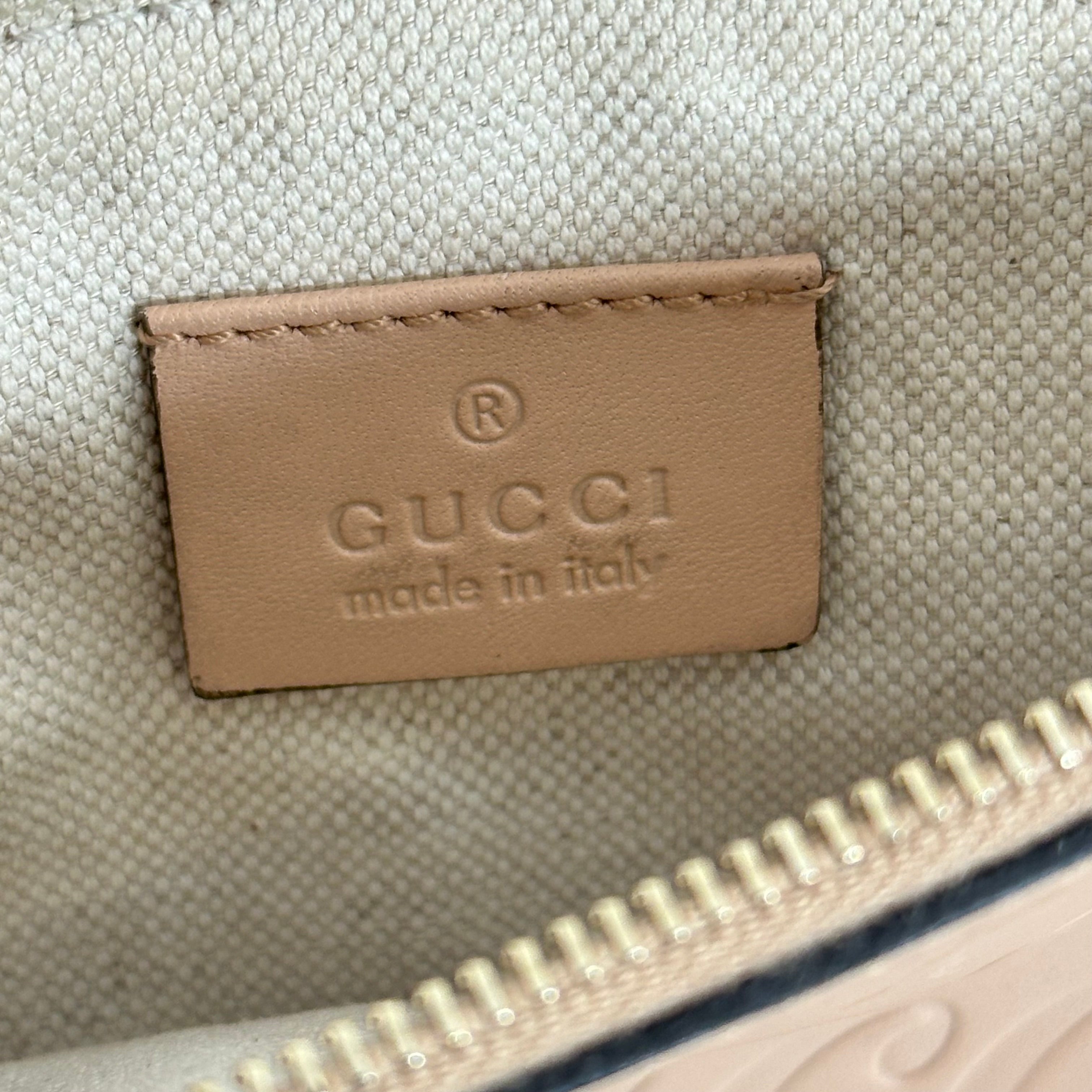 Beige GG Web Tote