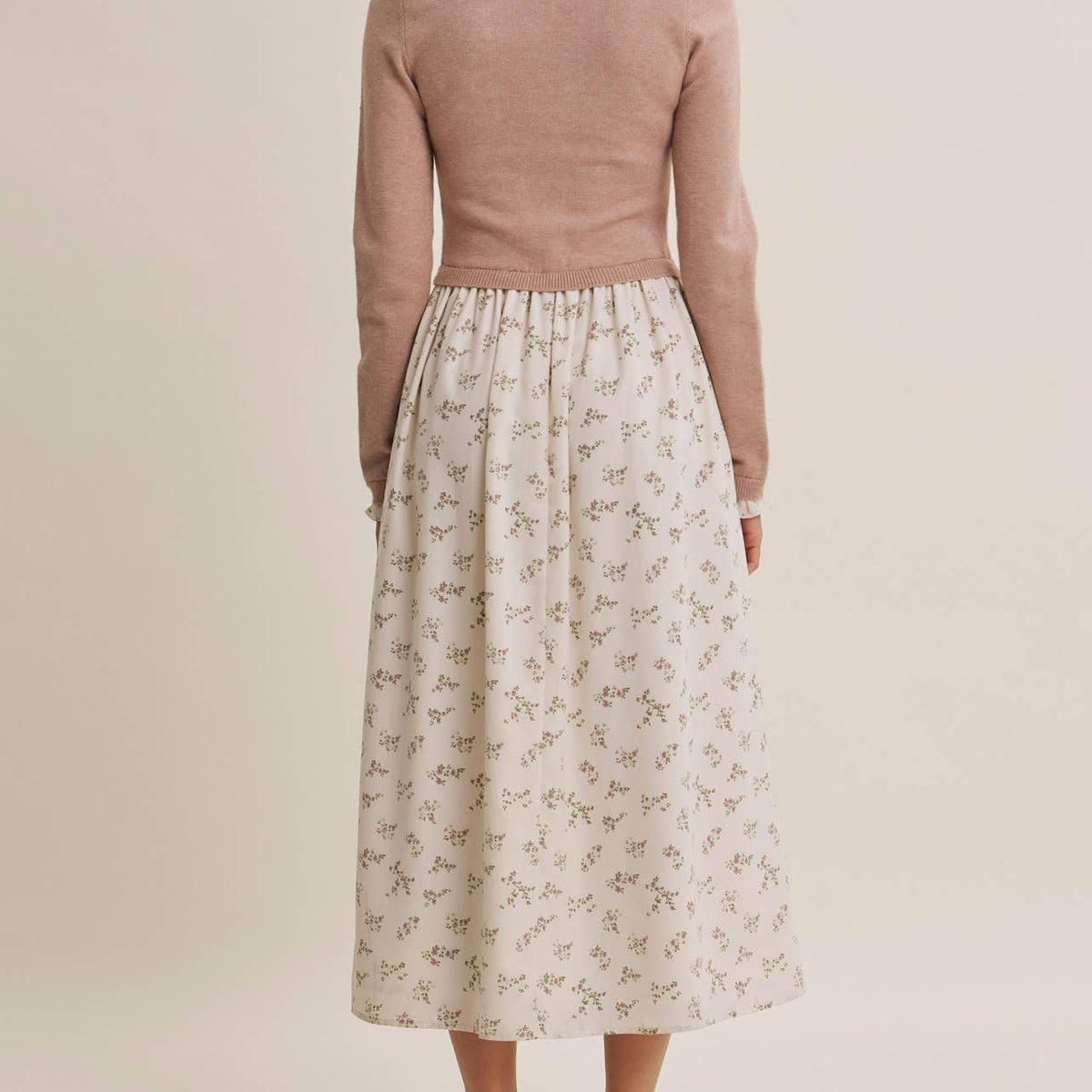 PRESSED PETALS SWEATER MIDI DRESS