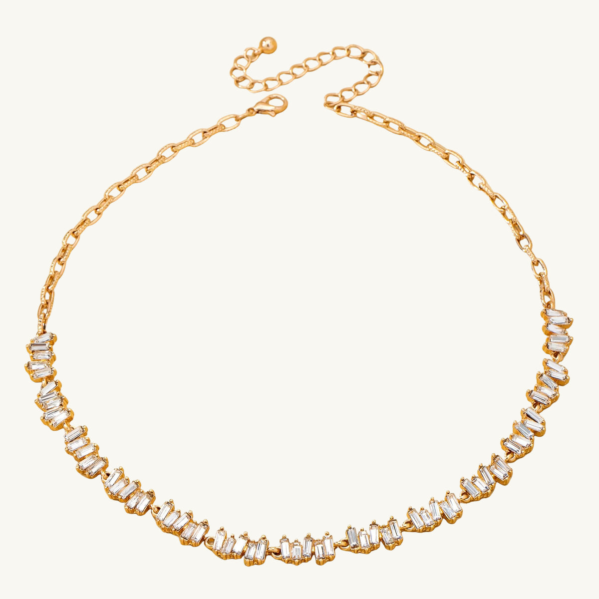 Jagged Baguette Crystal Necklace
