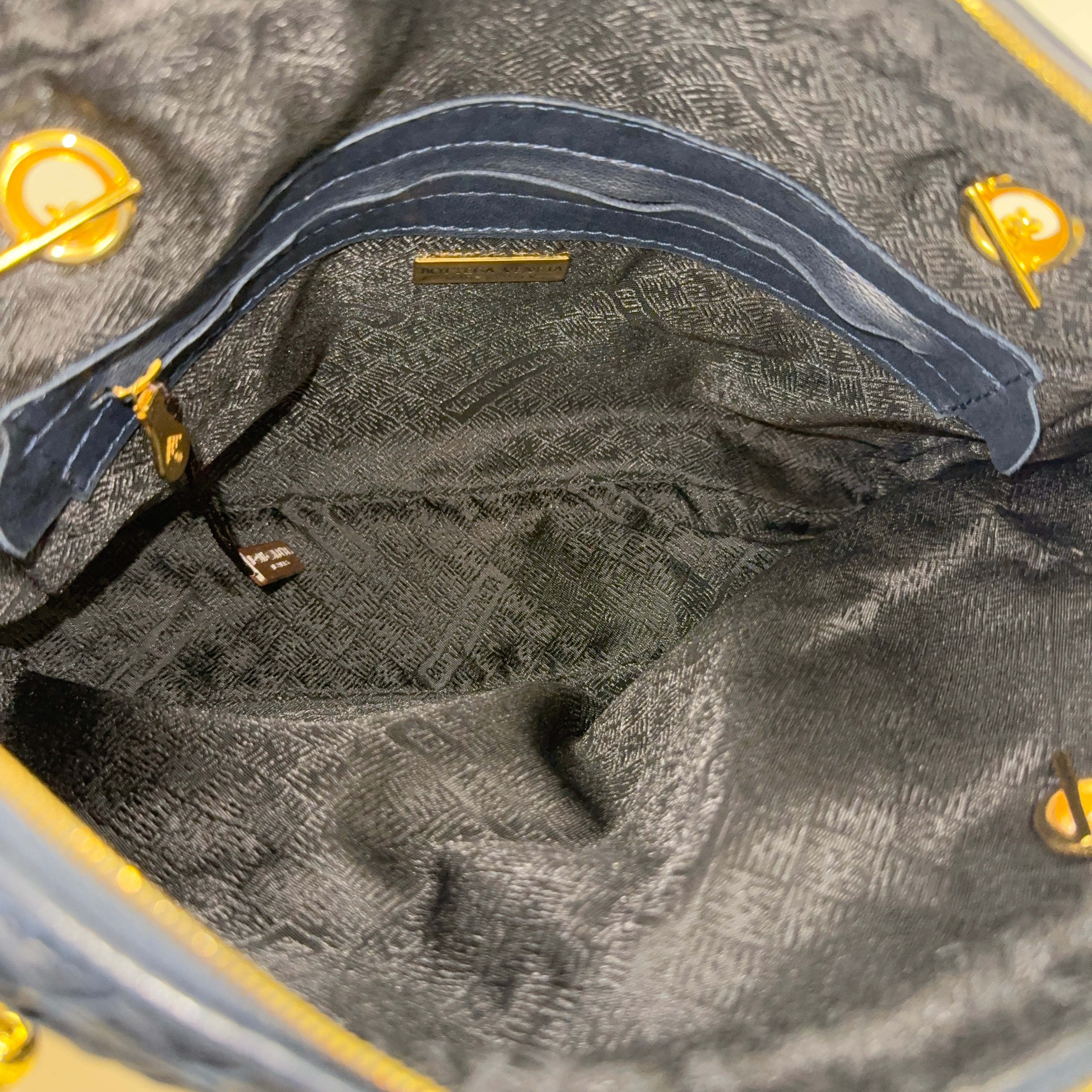Navy Intrecciato Shoulder Bag