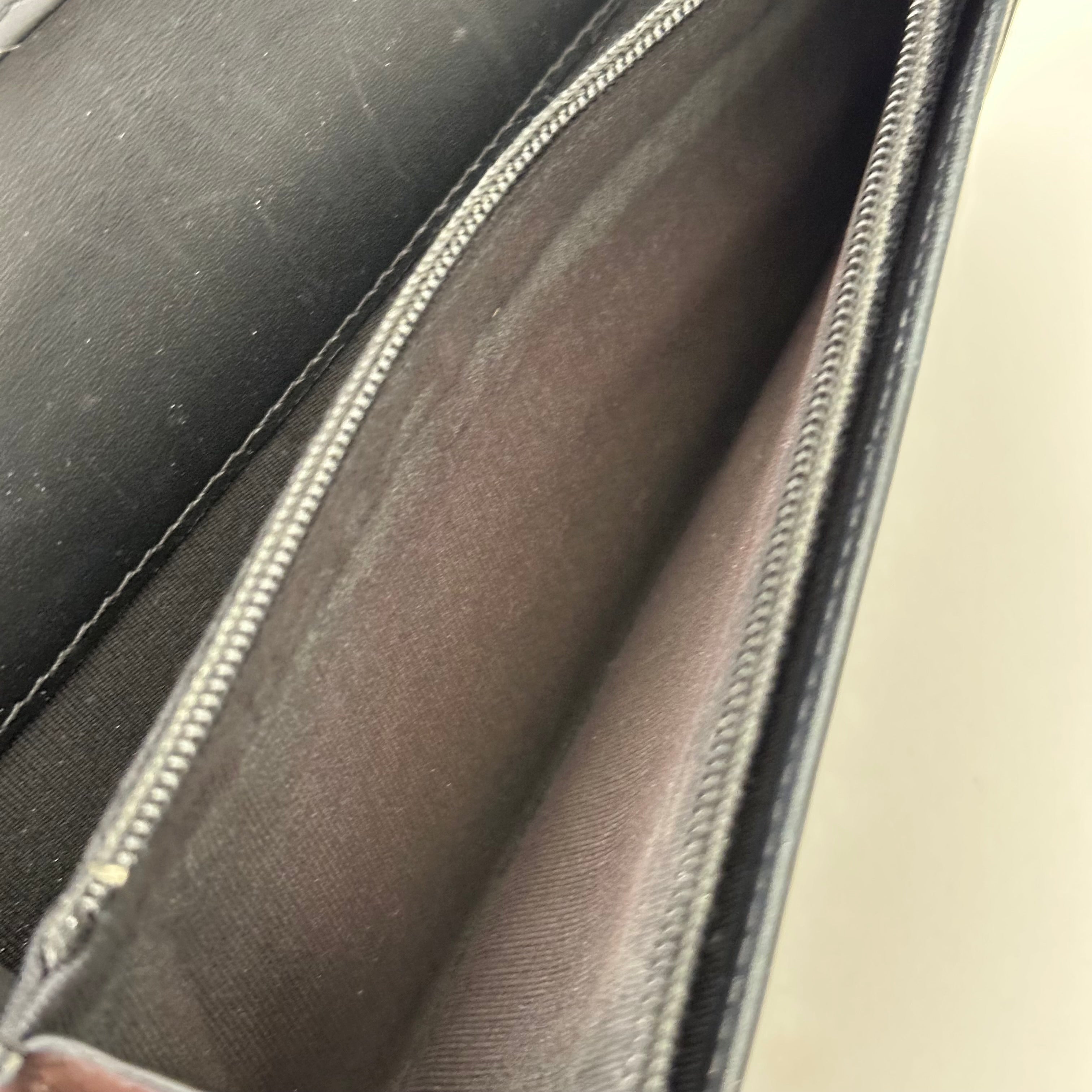Navy Caviar Bi-Fold Wallet