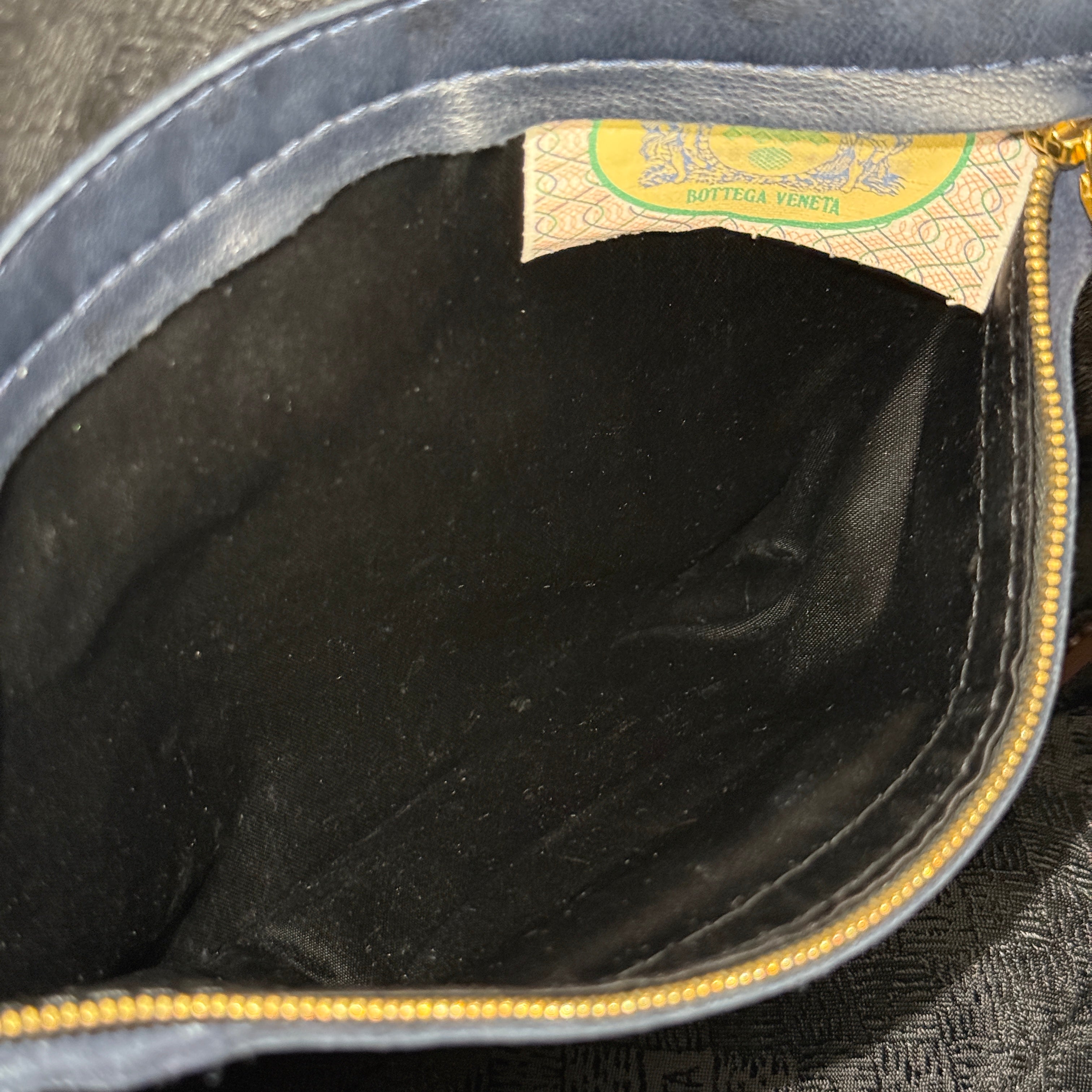 Navy Intrecciato Shoulder Bag