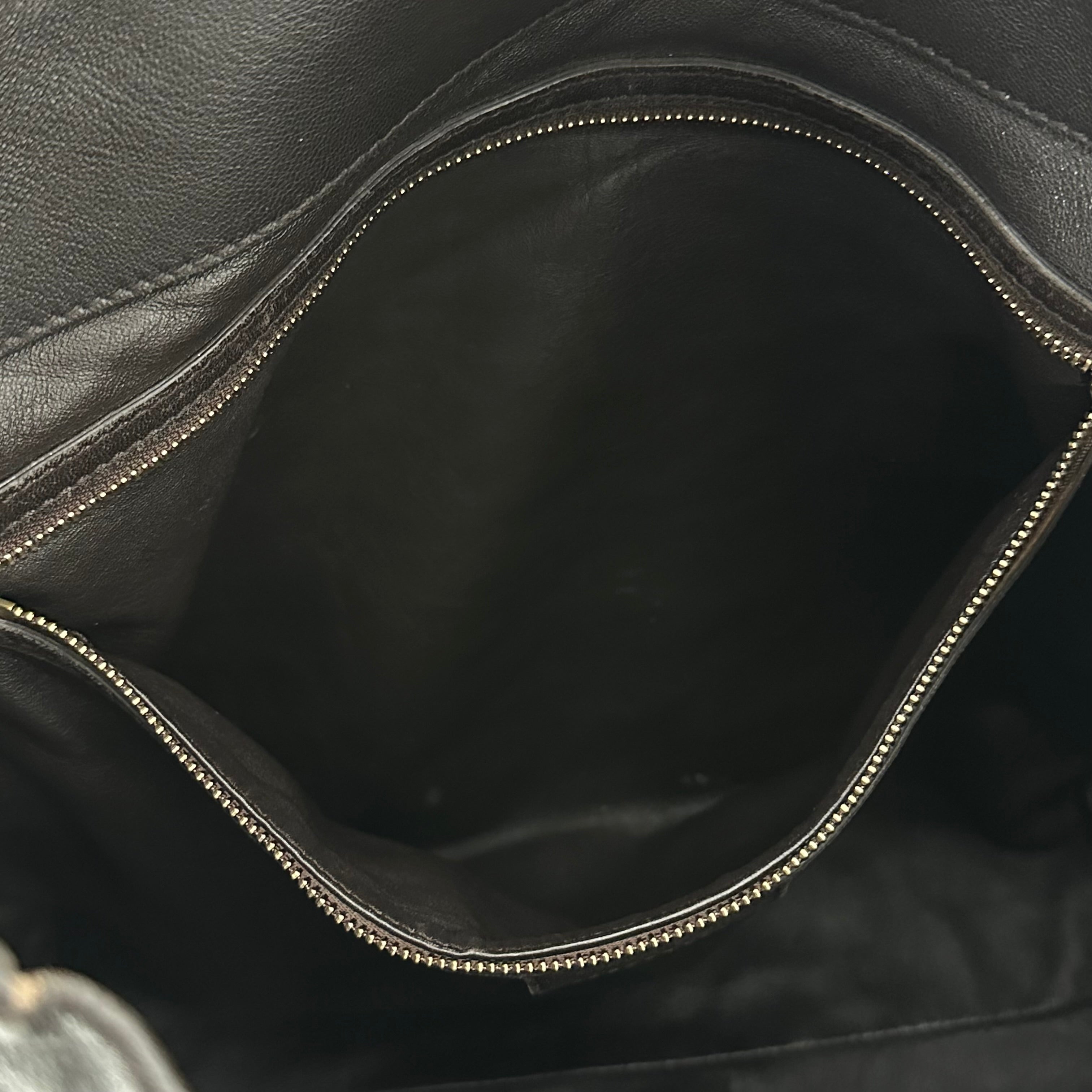 CD DARK BROWN CALFSKIN SHOULDER BAG