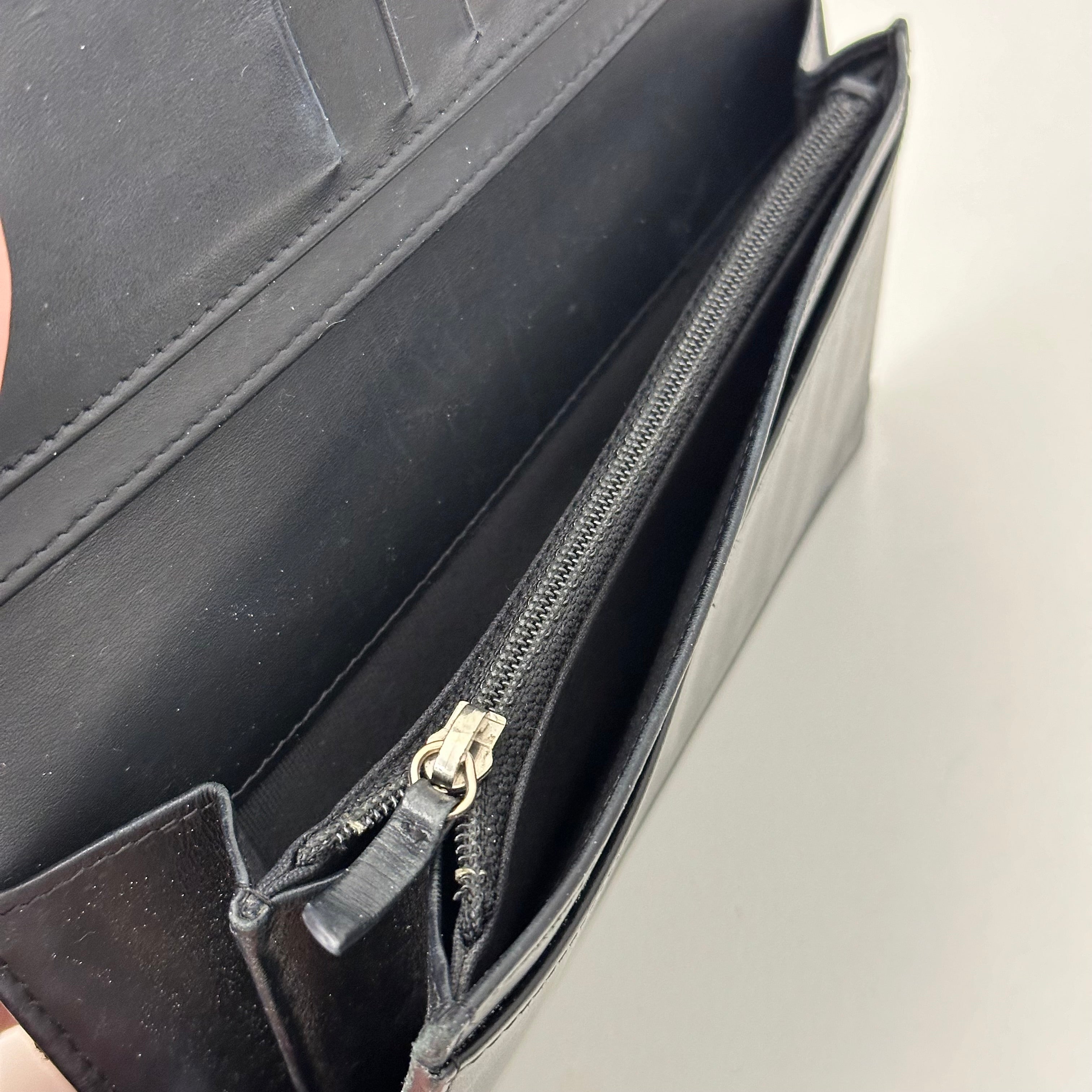 Navy Caviar Bi-Fold Wallet