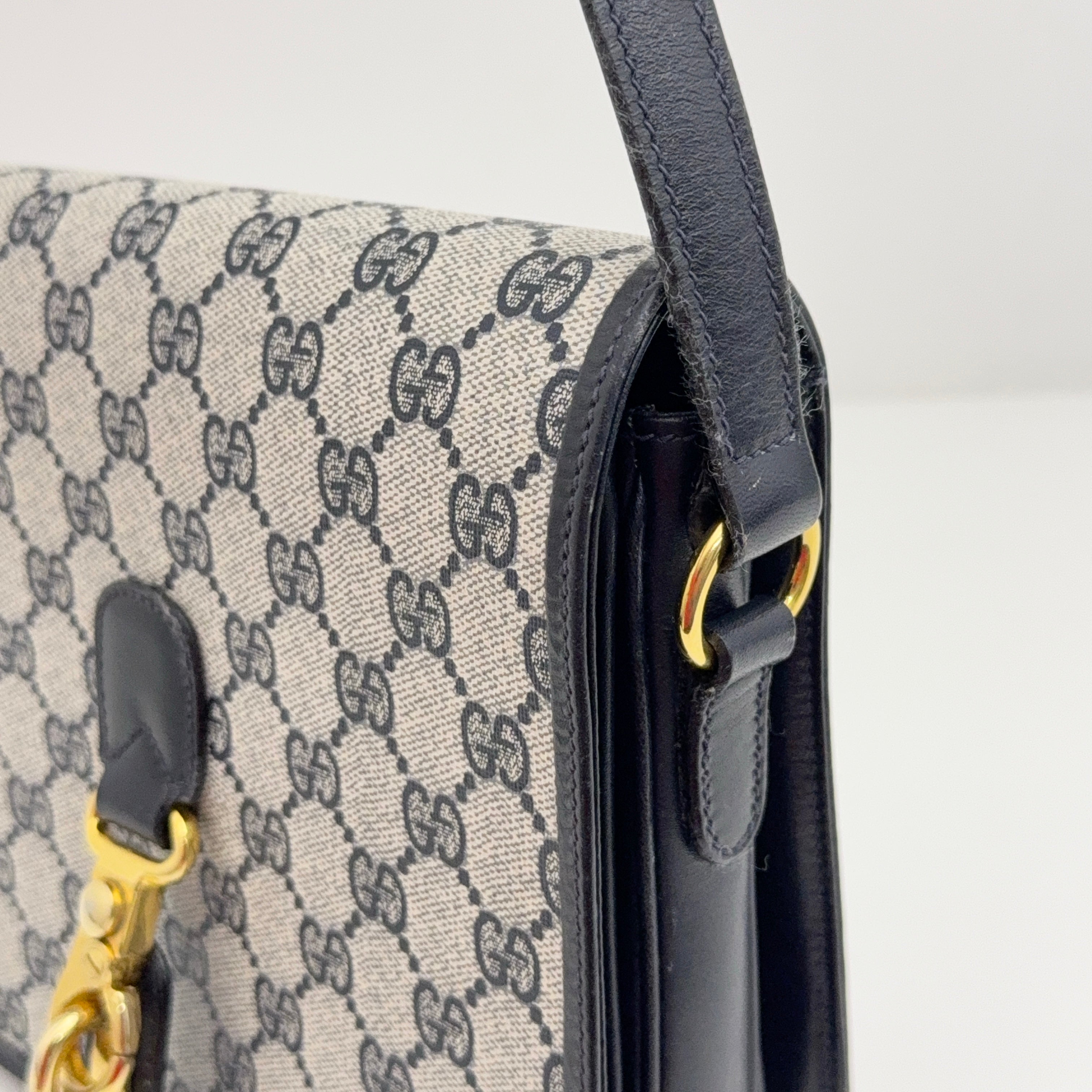 Navy GG Shoulder Bag