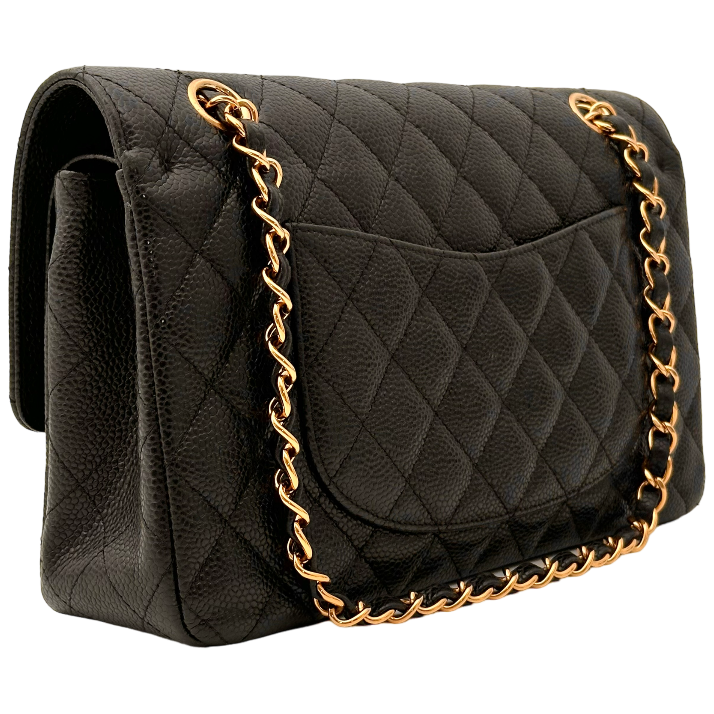 Black Caviar Medium Classic Double Flap