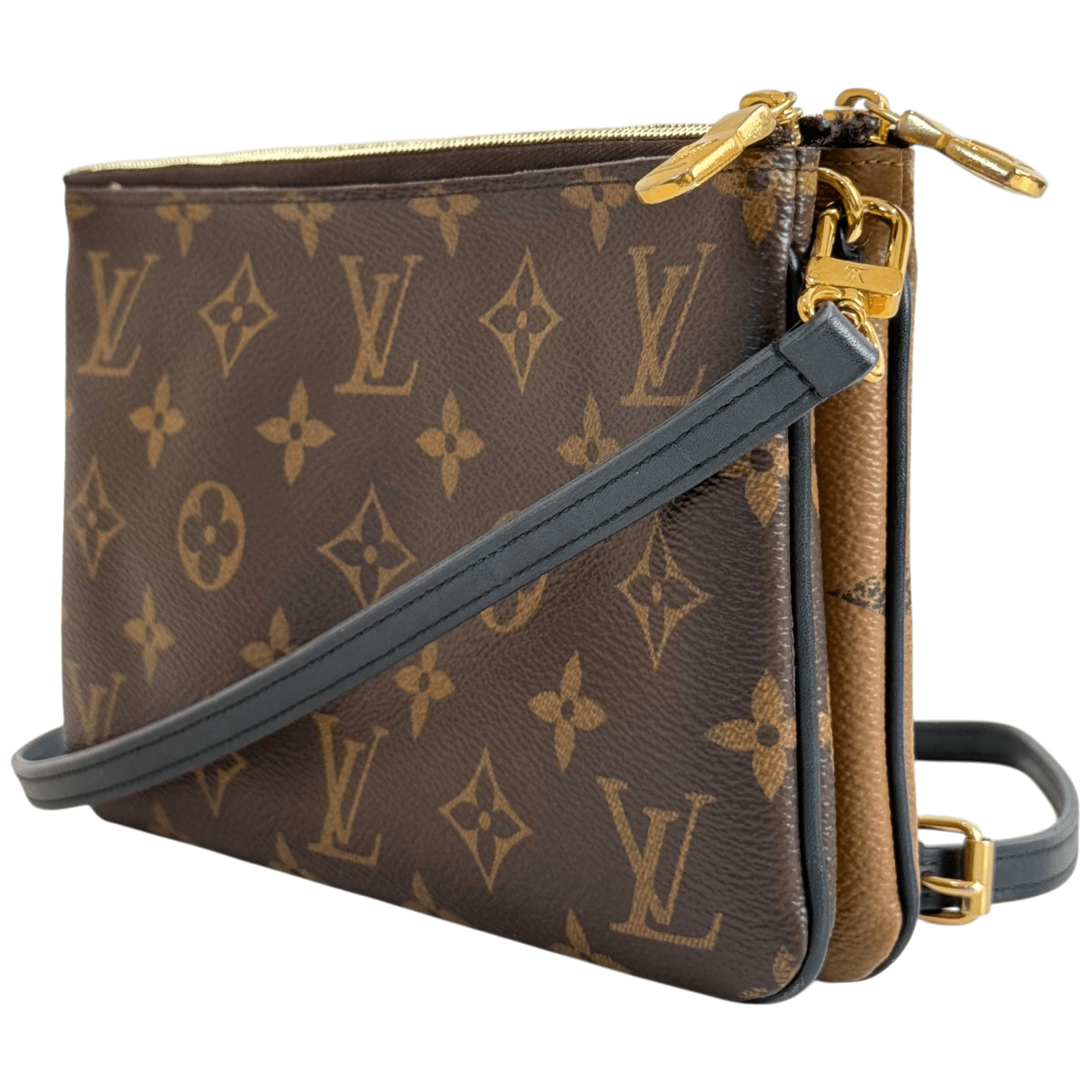 Reverse Monogram Double Zip Pochette