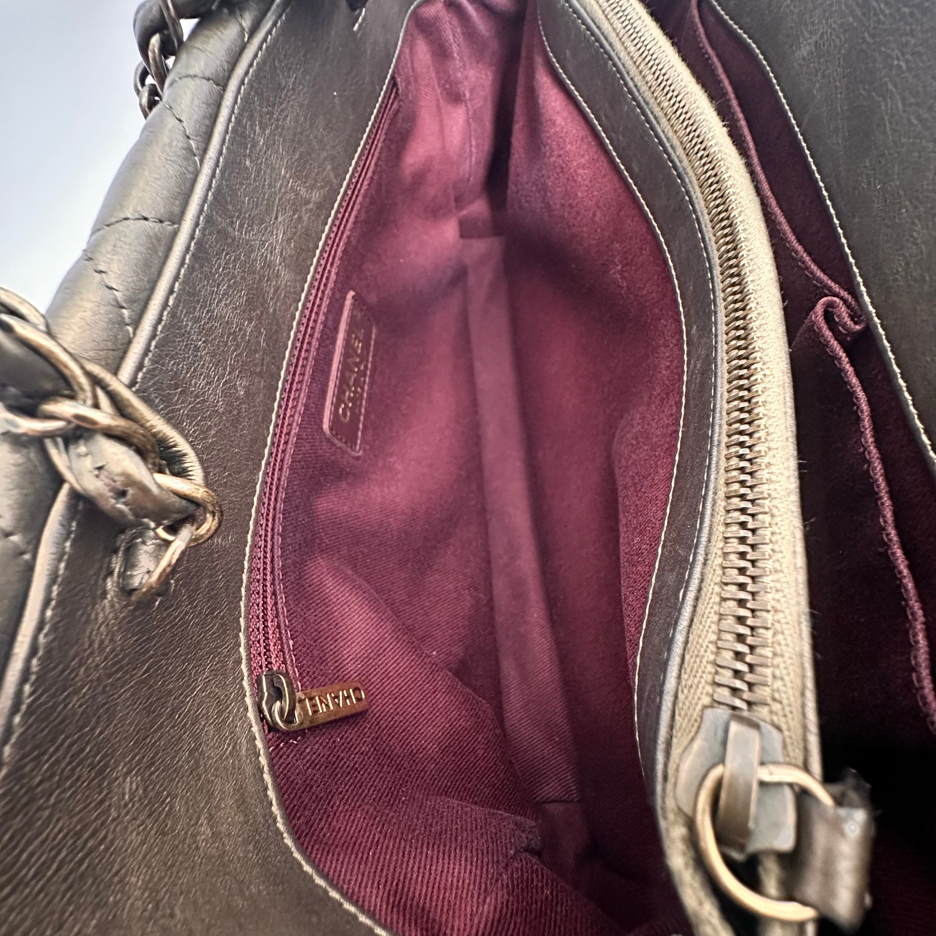 Small Metallic Bronze Quilted Tote