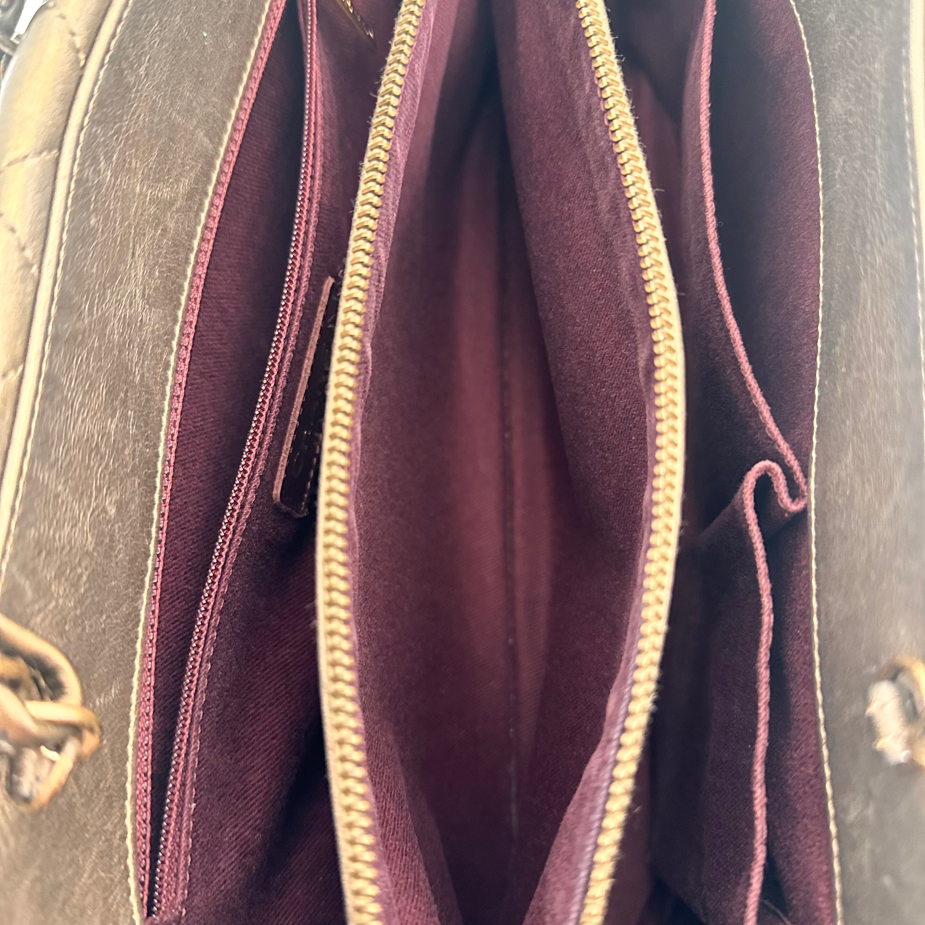 Small Metallic Bronze Quilted Tote