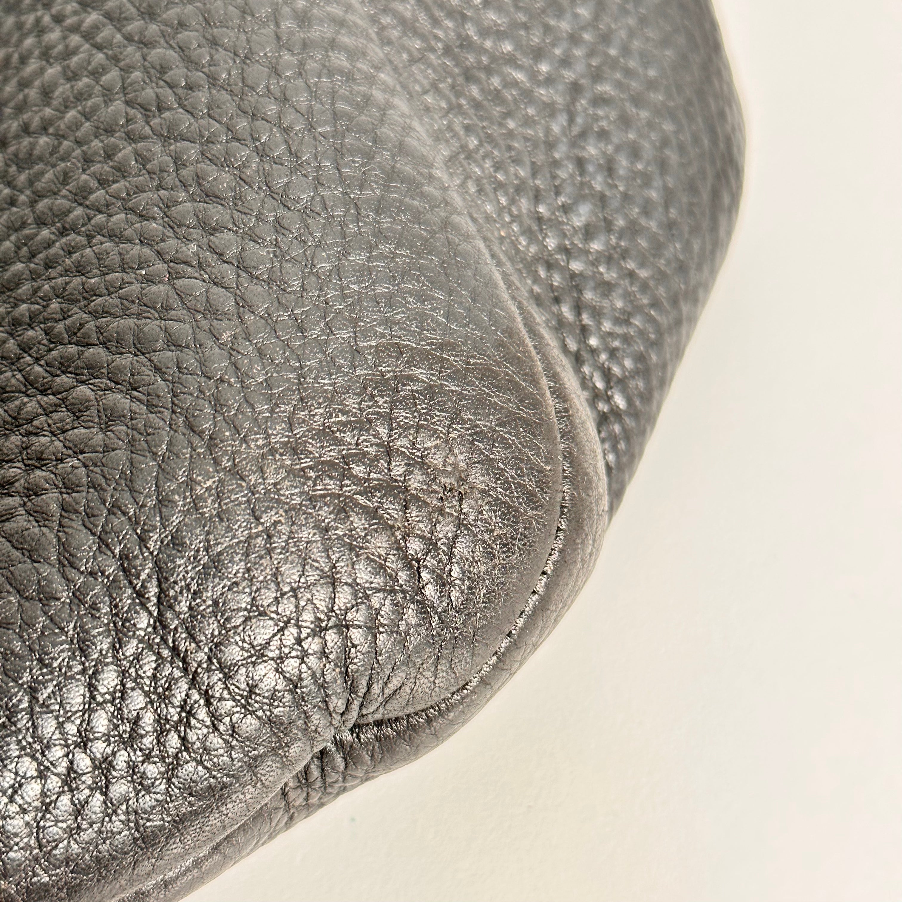Dark Charcoal Vitello Daino Hobo Tote