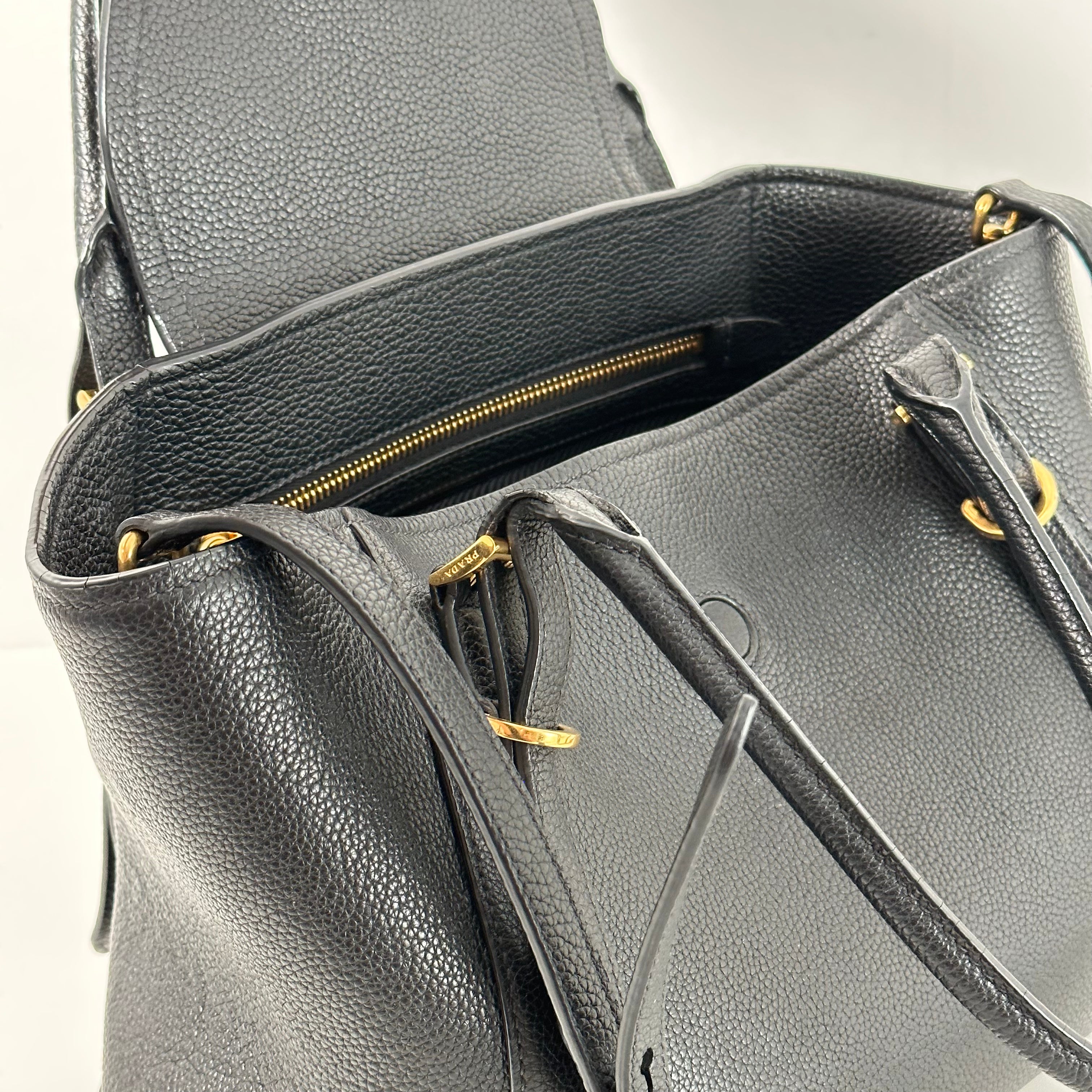 Black Vitello Phoenix Tote Bag