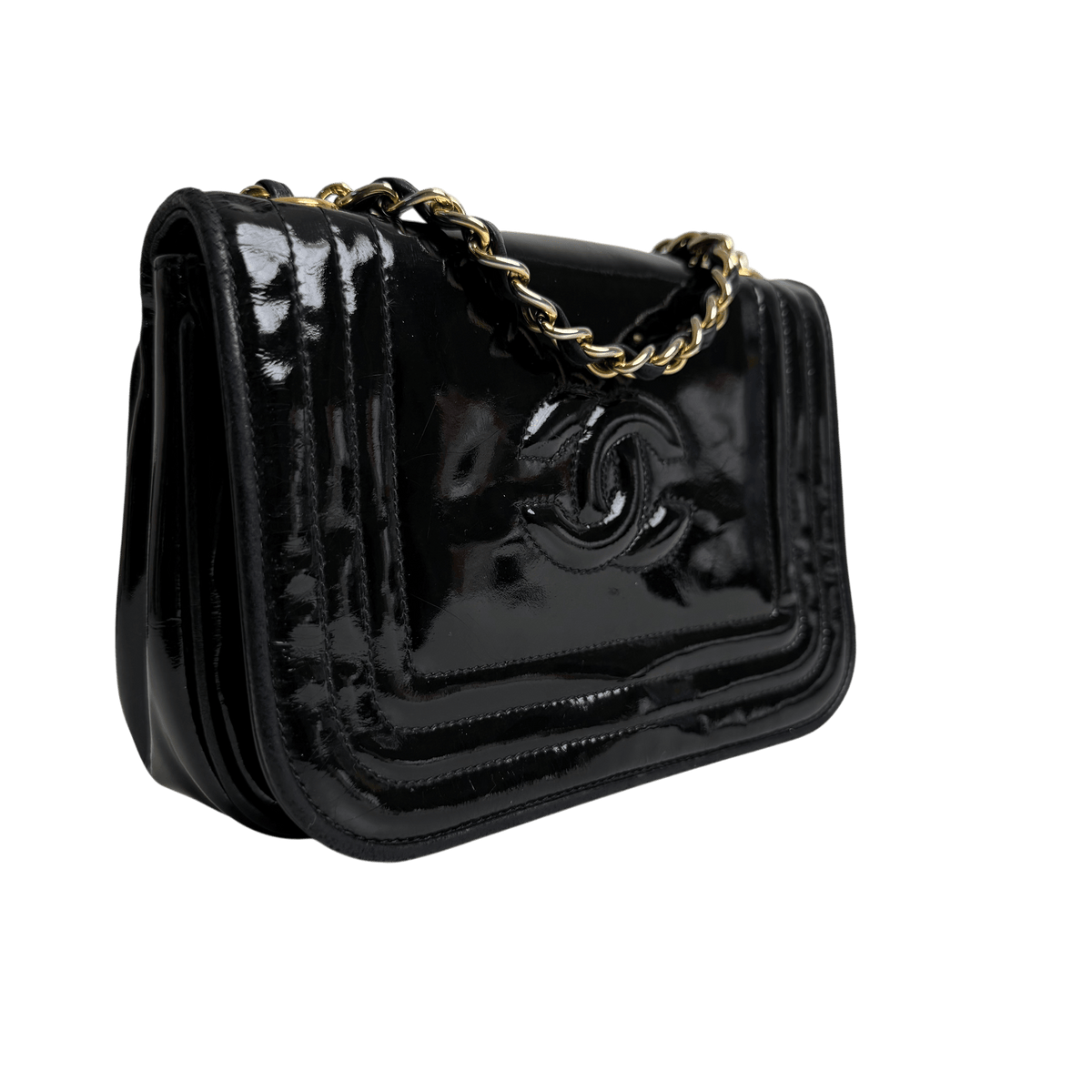 Patent CC Shoulder Bag