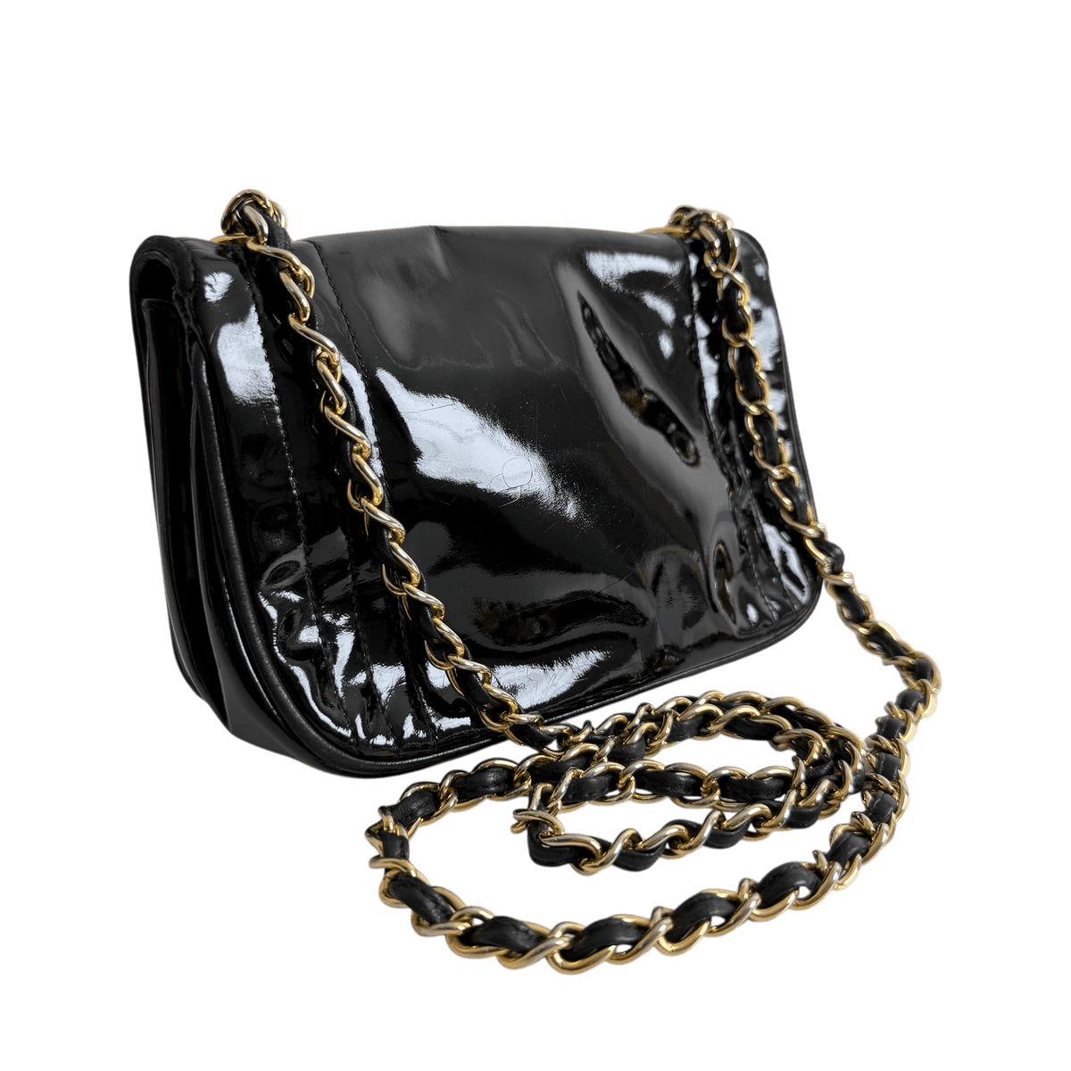Patent CC Shoulder Bag
