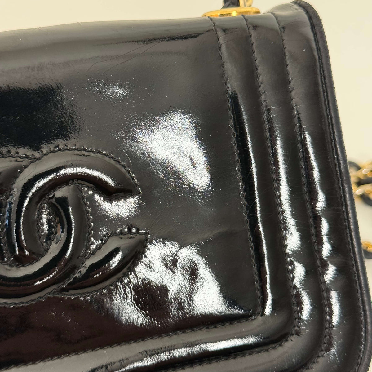 Patent CC Shoulder Bag