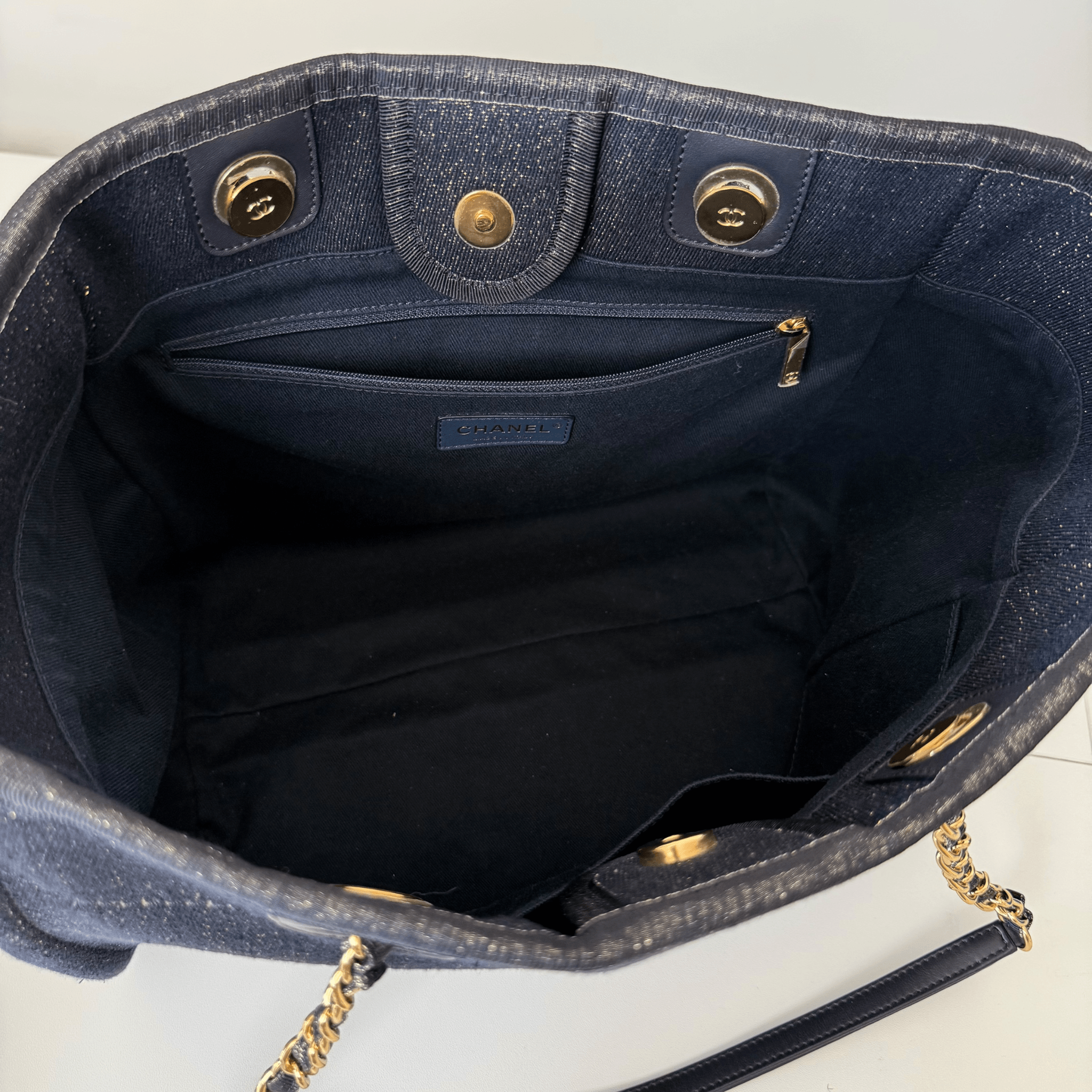 Lurex Canvas Small Deauville Glitter Detail