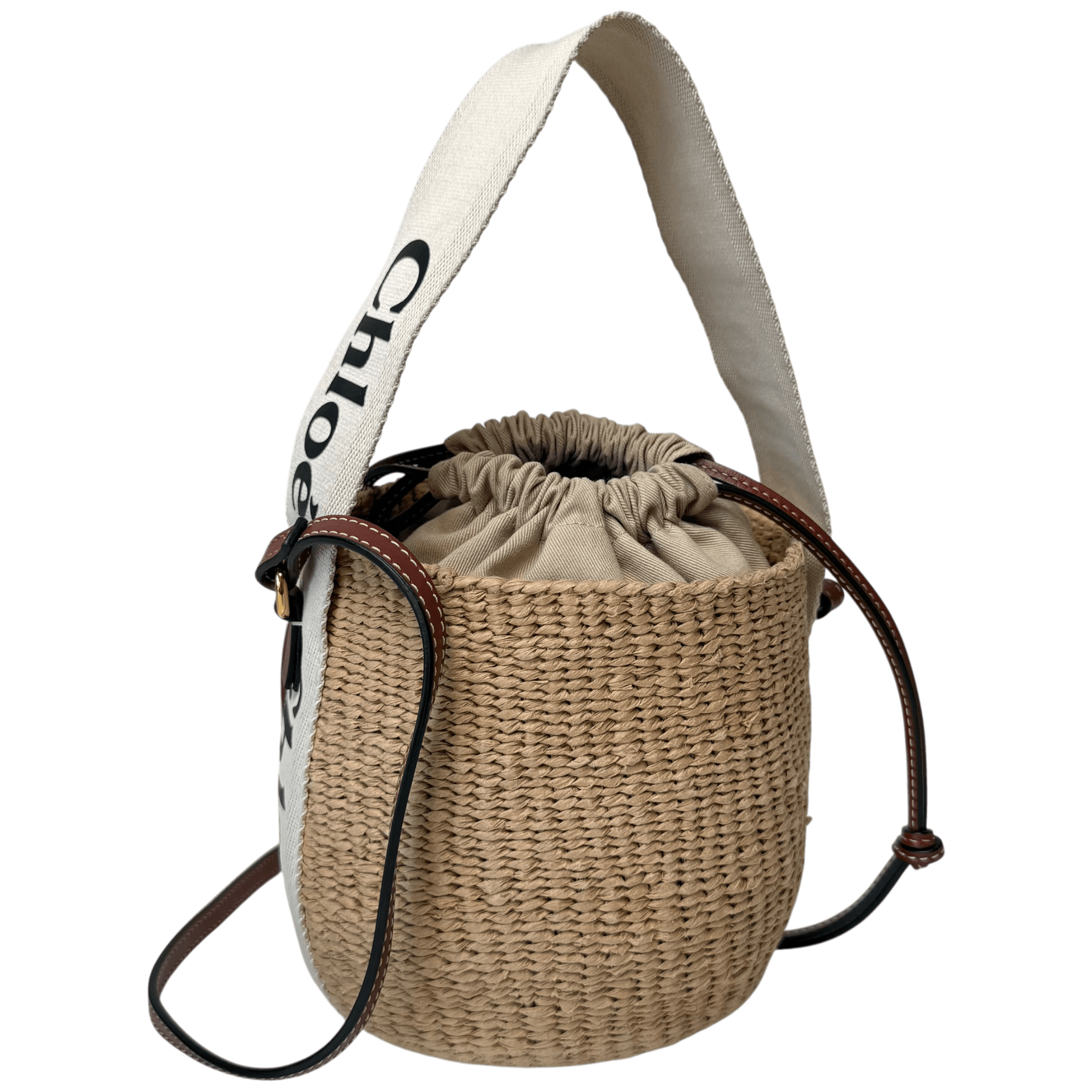 Raffia Small Woody Bucket Bag