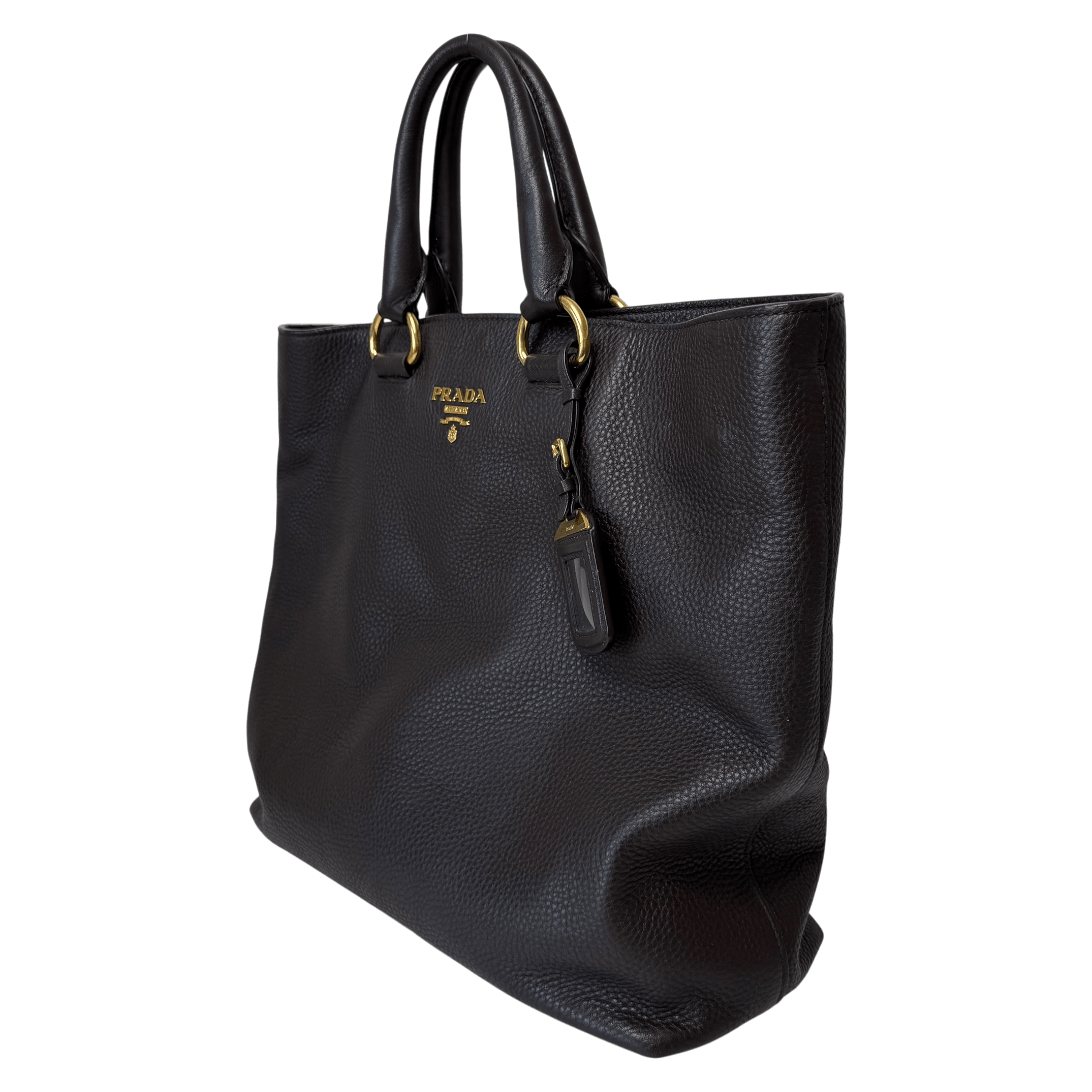Daino Dark Brown Leather Tote w/strap