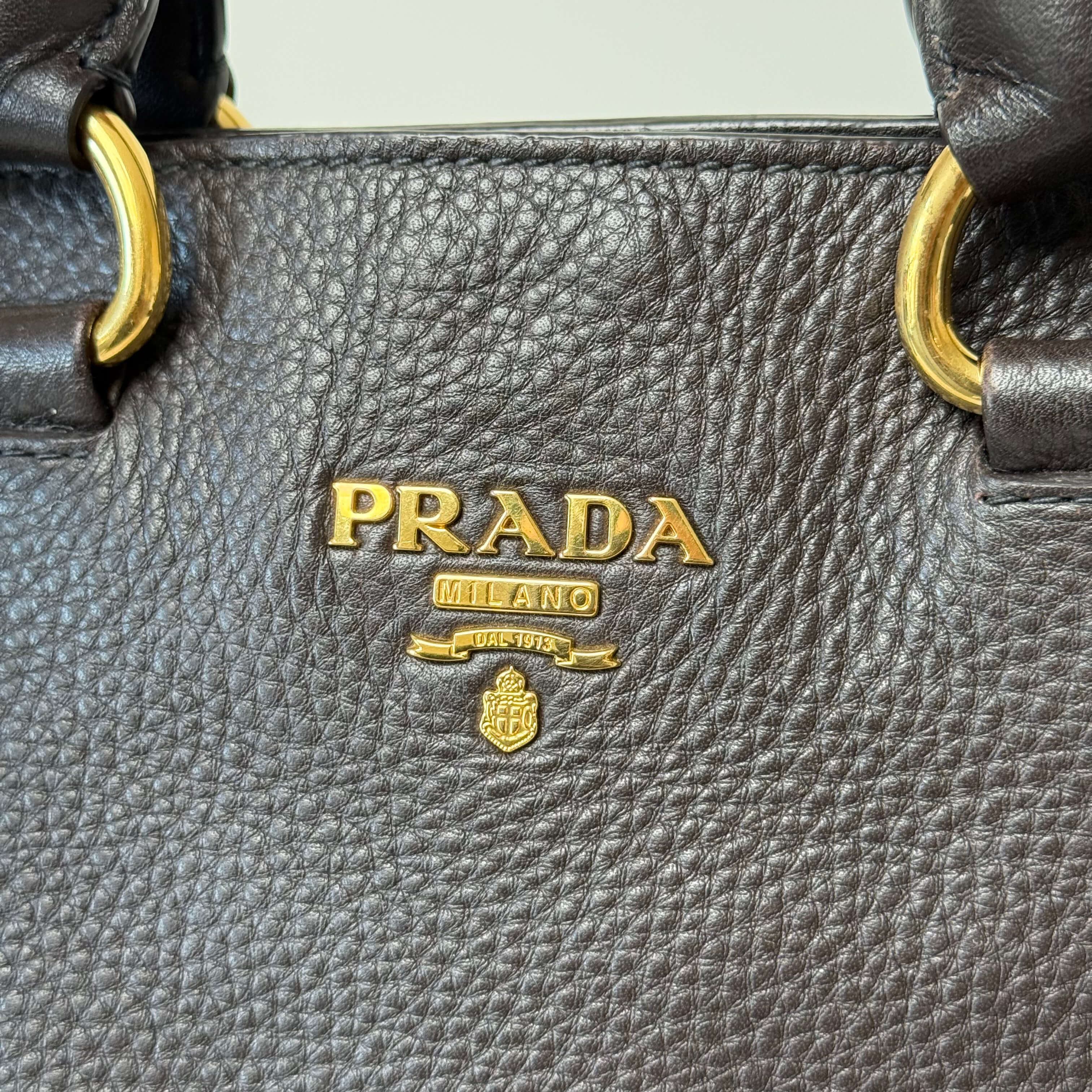 Daino Dark Brown Leather Tote w/strap