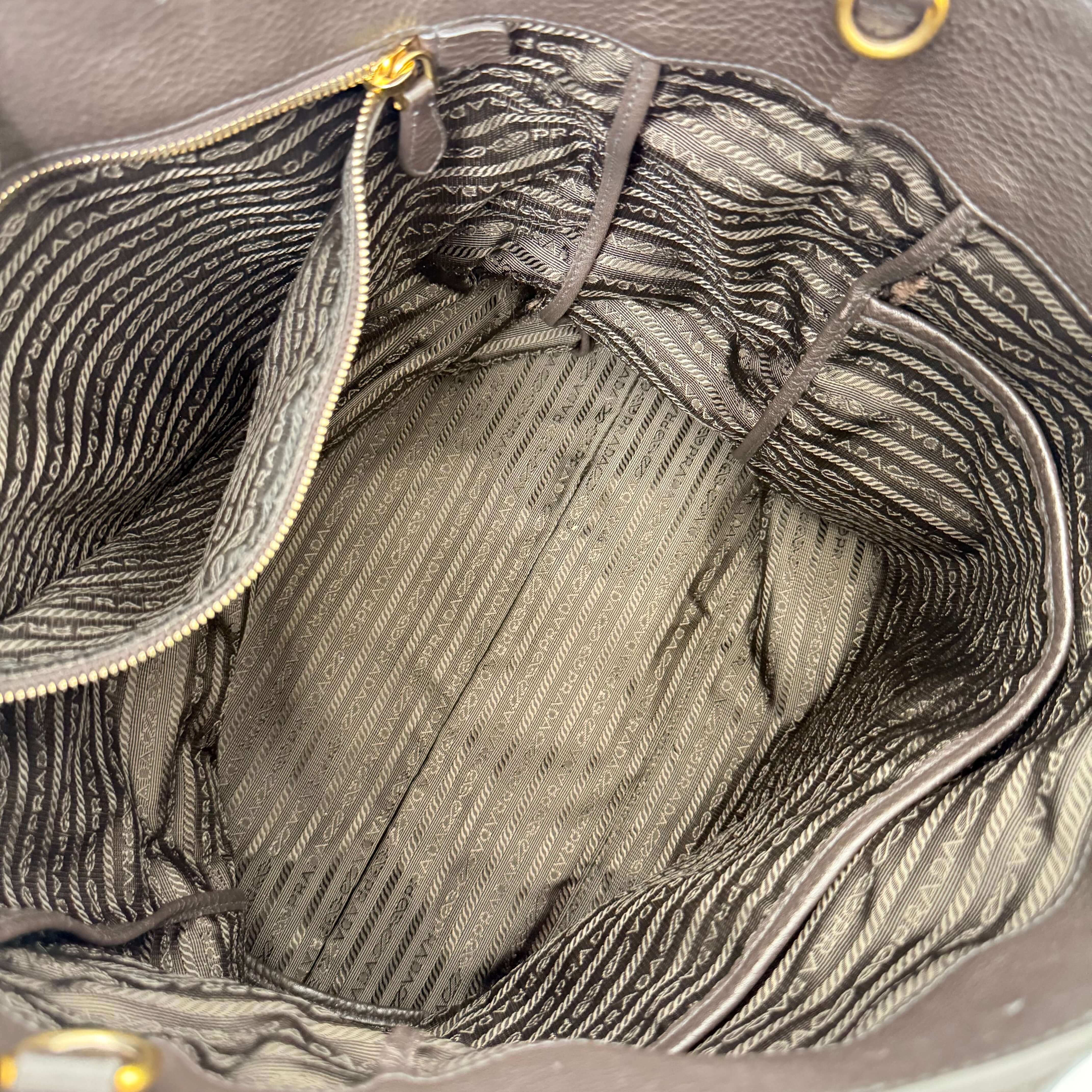 Daino Dark Brown Leather Tote w/strap