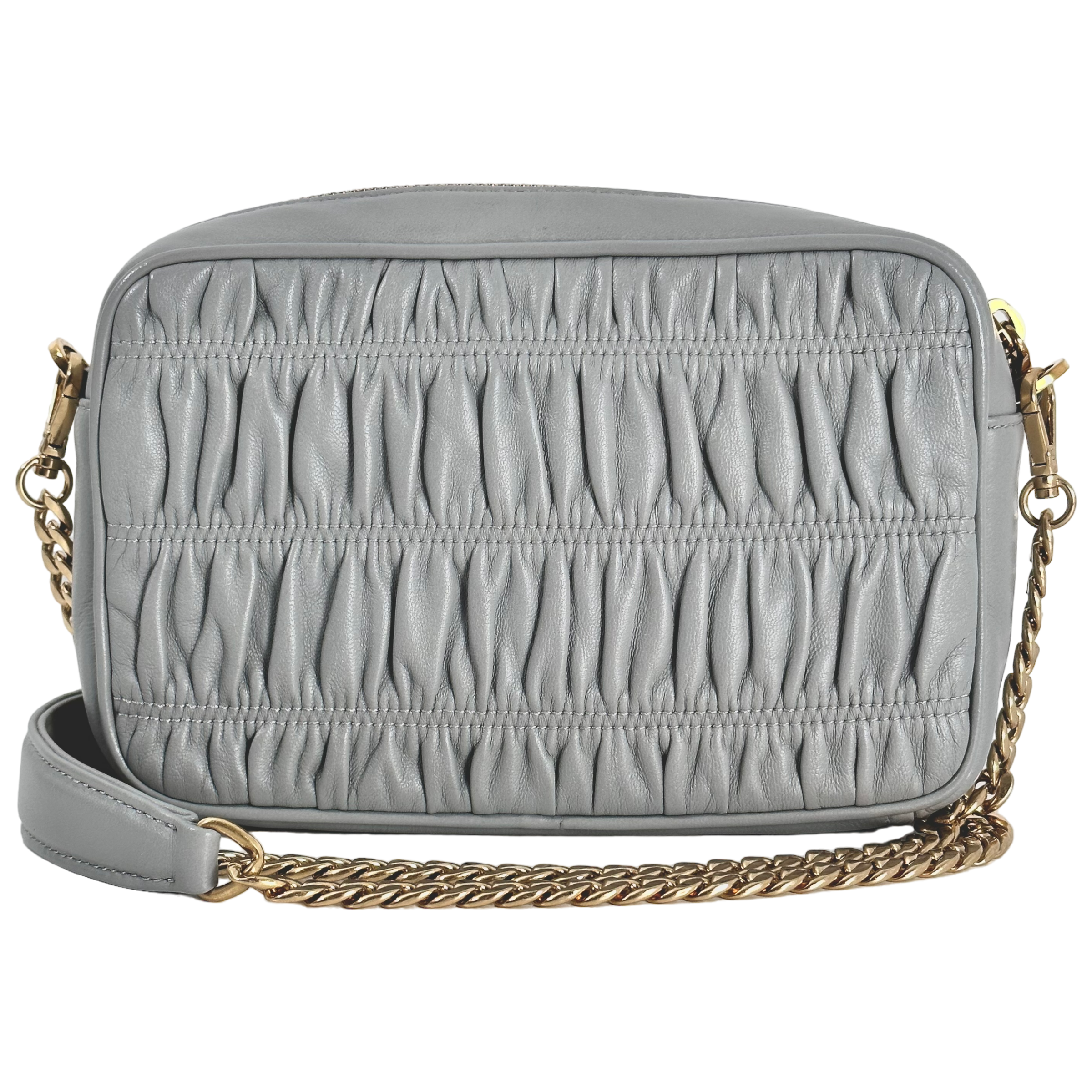 Light Grey Bandoliera Nappa Gaufre Bag