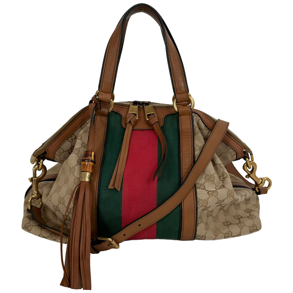 GG Canvas Tan Shoulder Bag