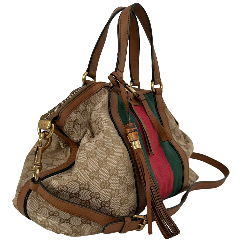 GG Canvas Tan Shoulder Bag