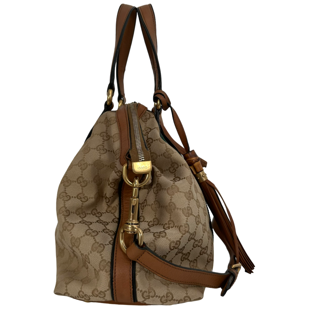 GG Canvas Tan Shoulder Bag
