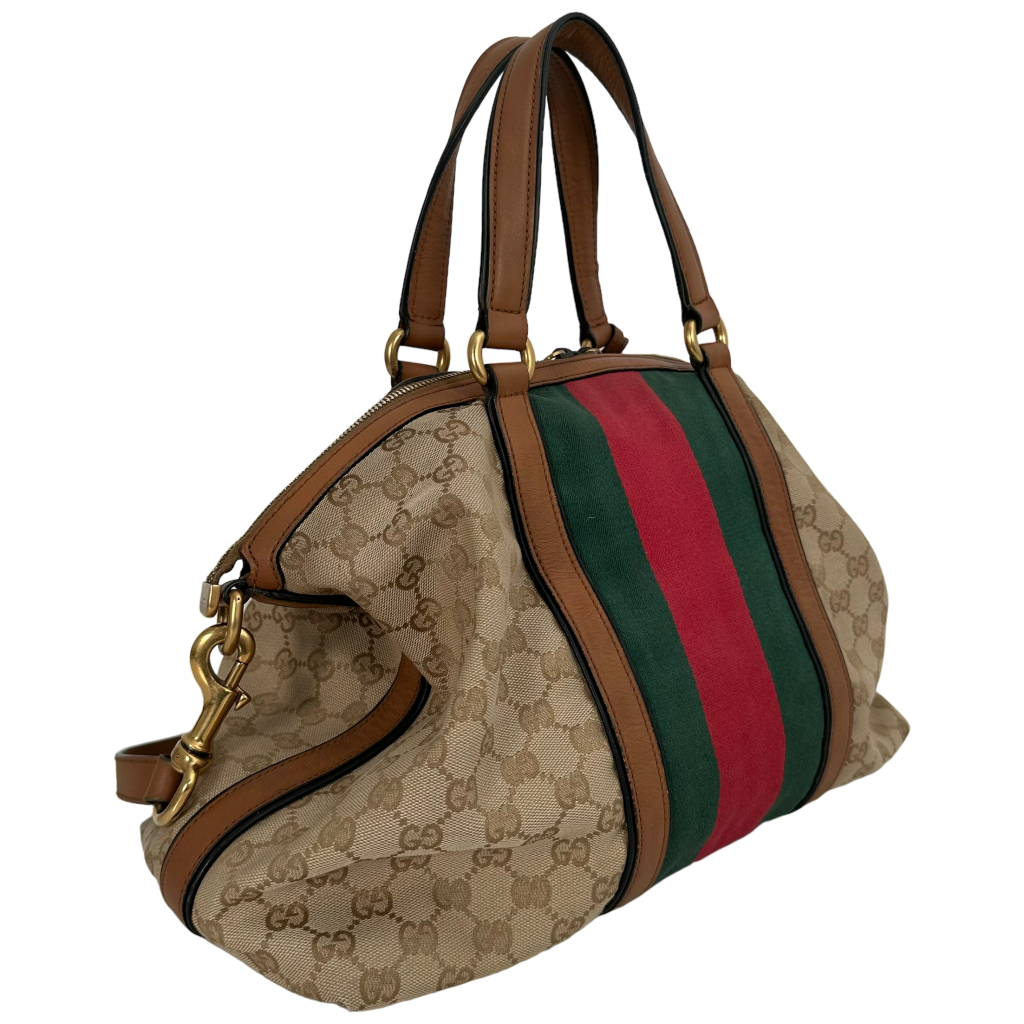 GG Canvas Tan Shoulder Bag