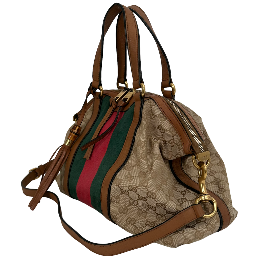 GG Canvas Tan Shoulder Bag