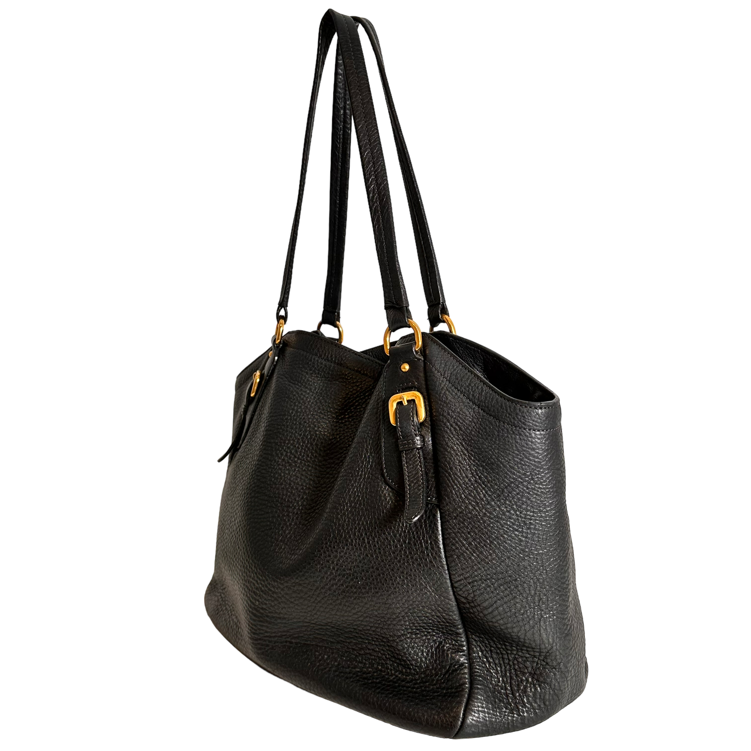 Dark Charcoal Vitello Daino Hobo Tote