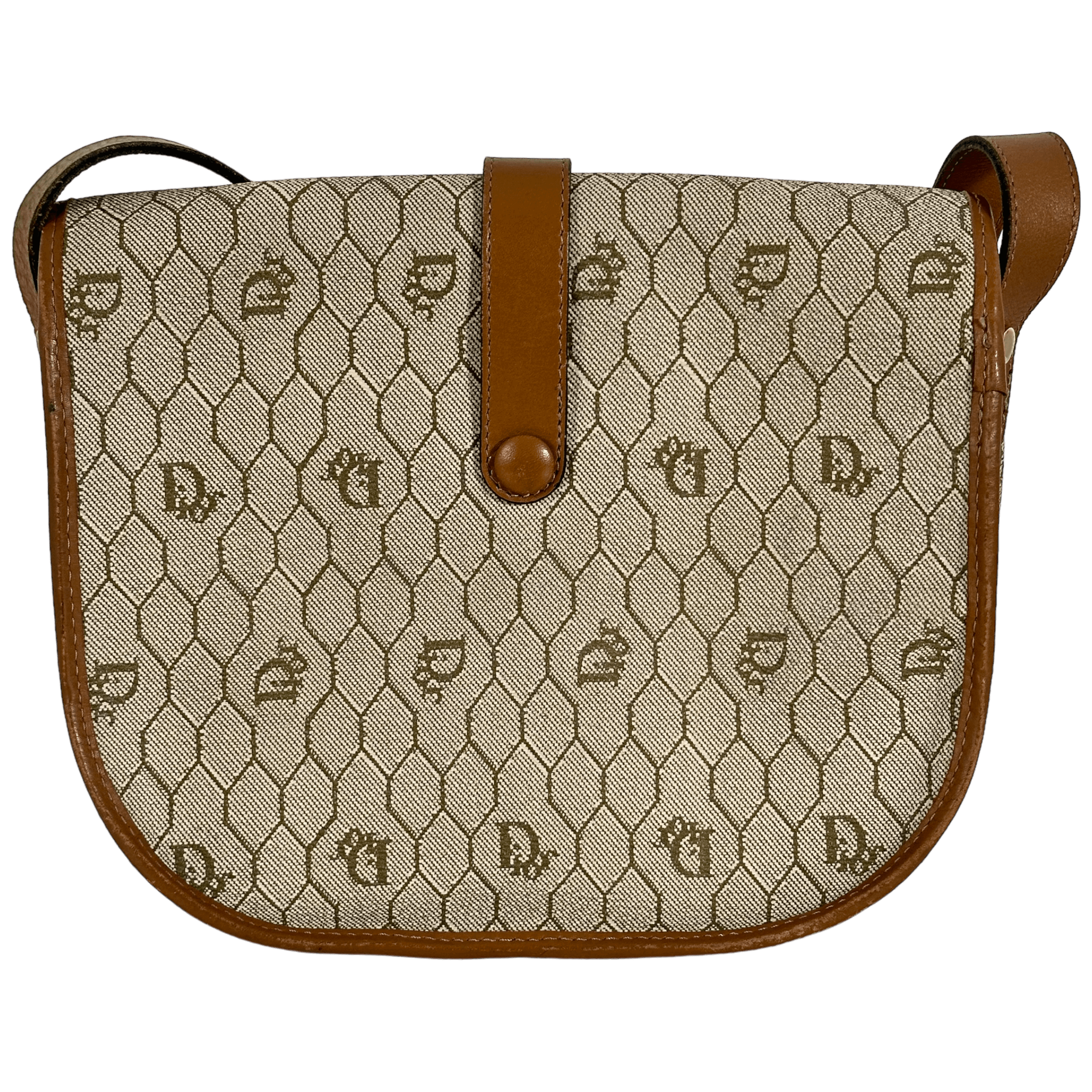 Beige Honeycomb Crossbody
