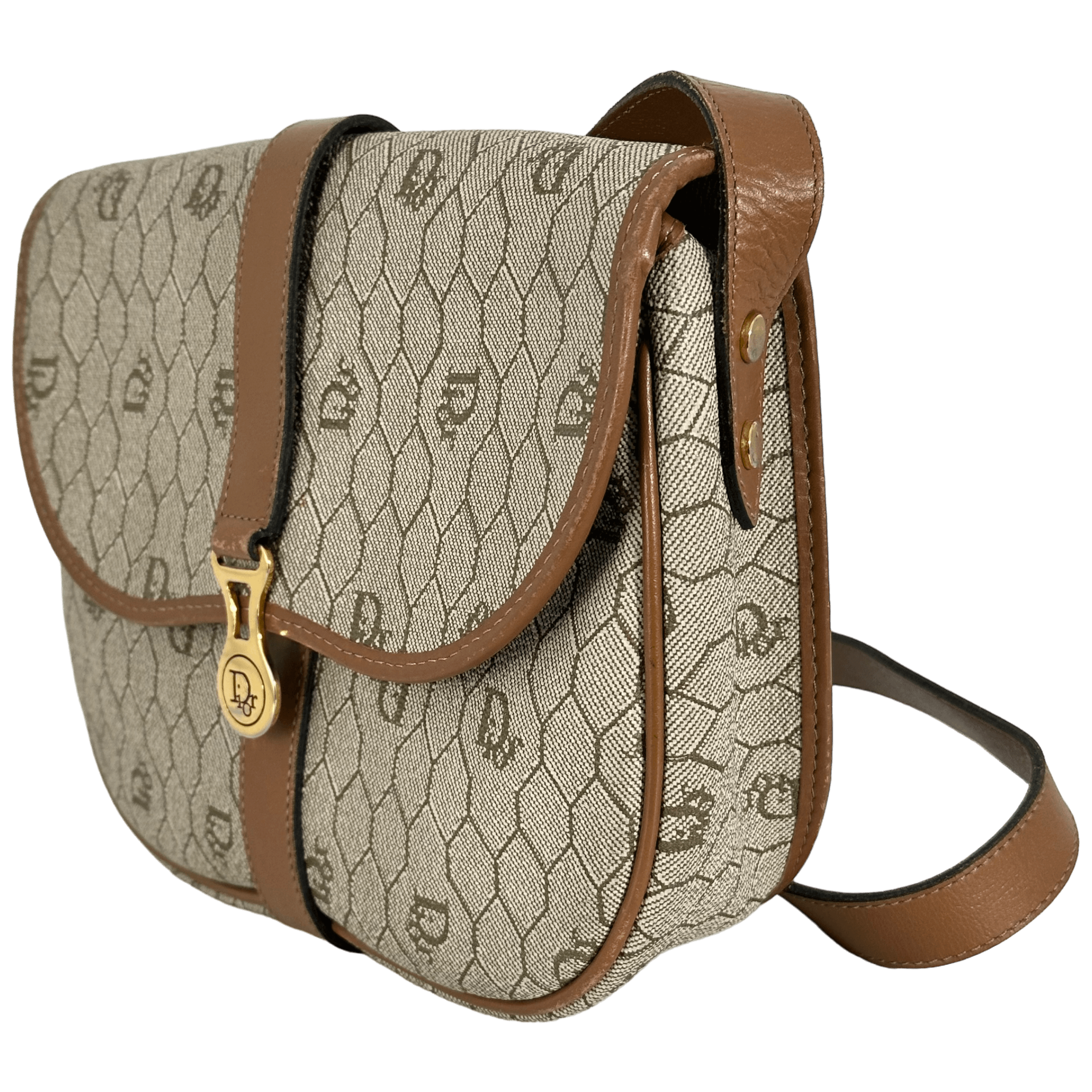 Beige Honeycomb Crossbody