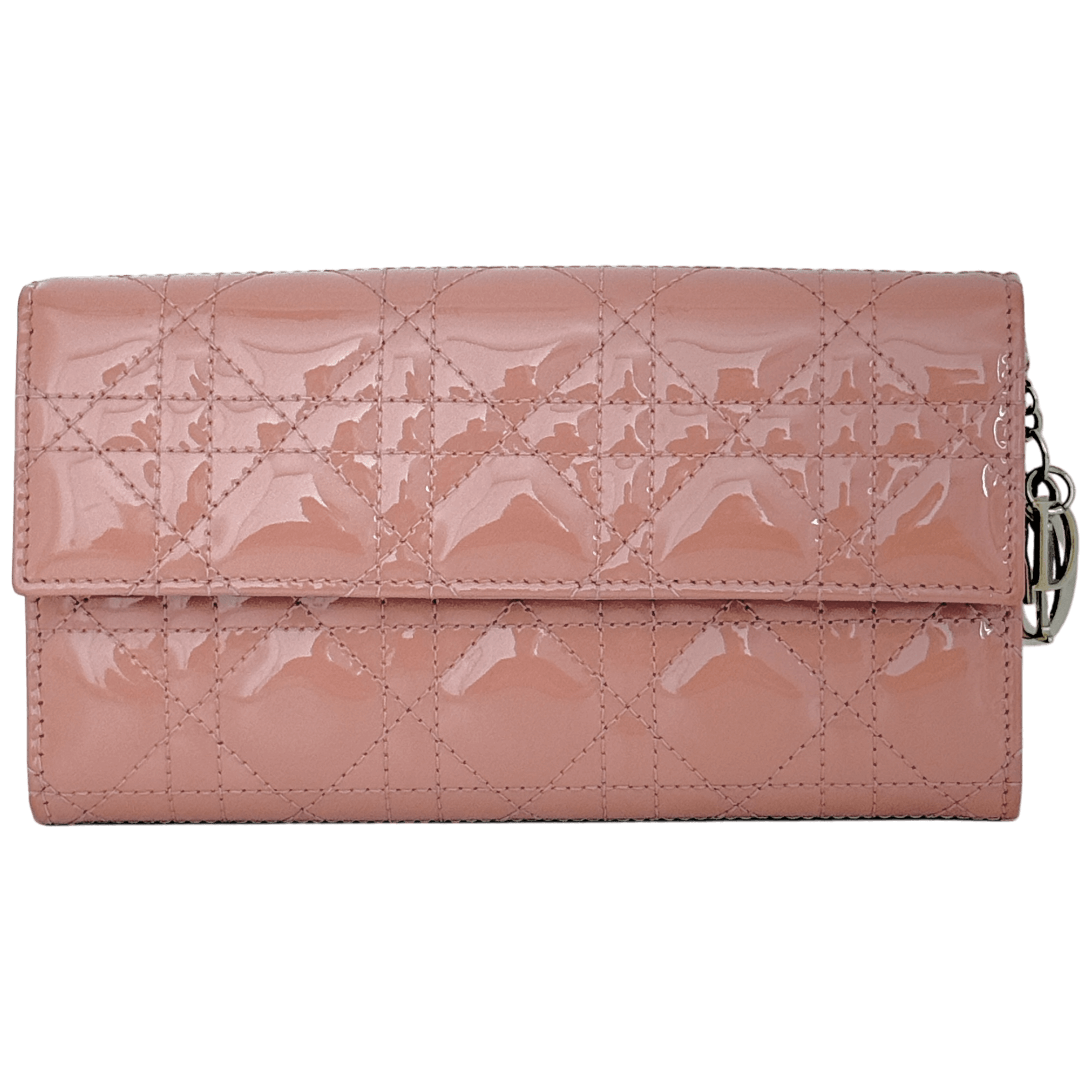 Patent Cannage Lady Dior Long Wallet