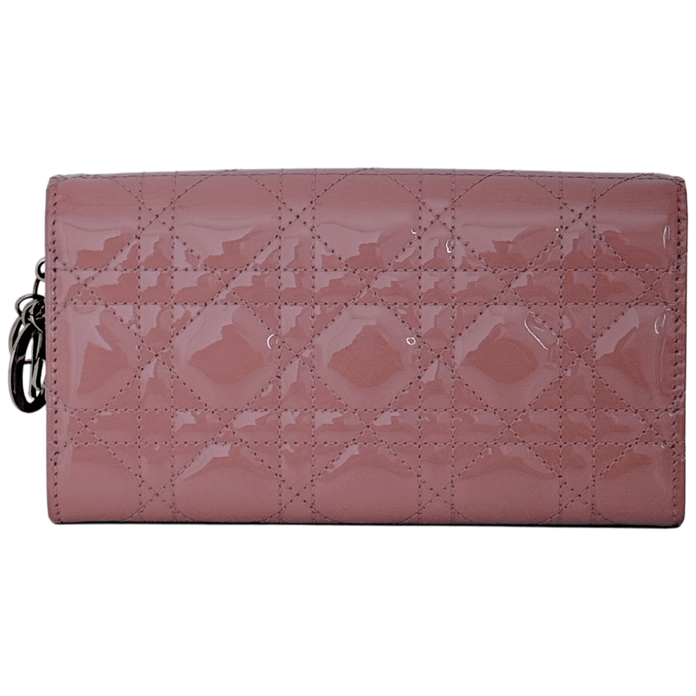 Patent Cannage Lady Dior Long Wallet