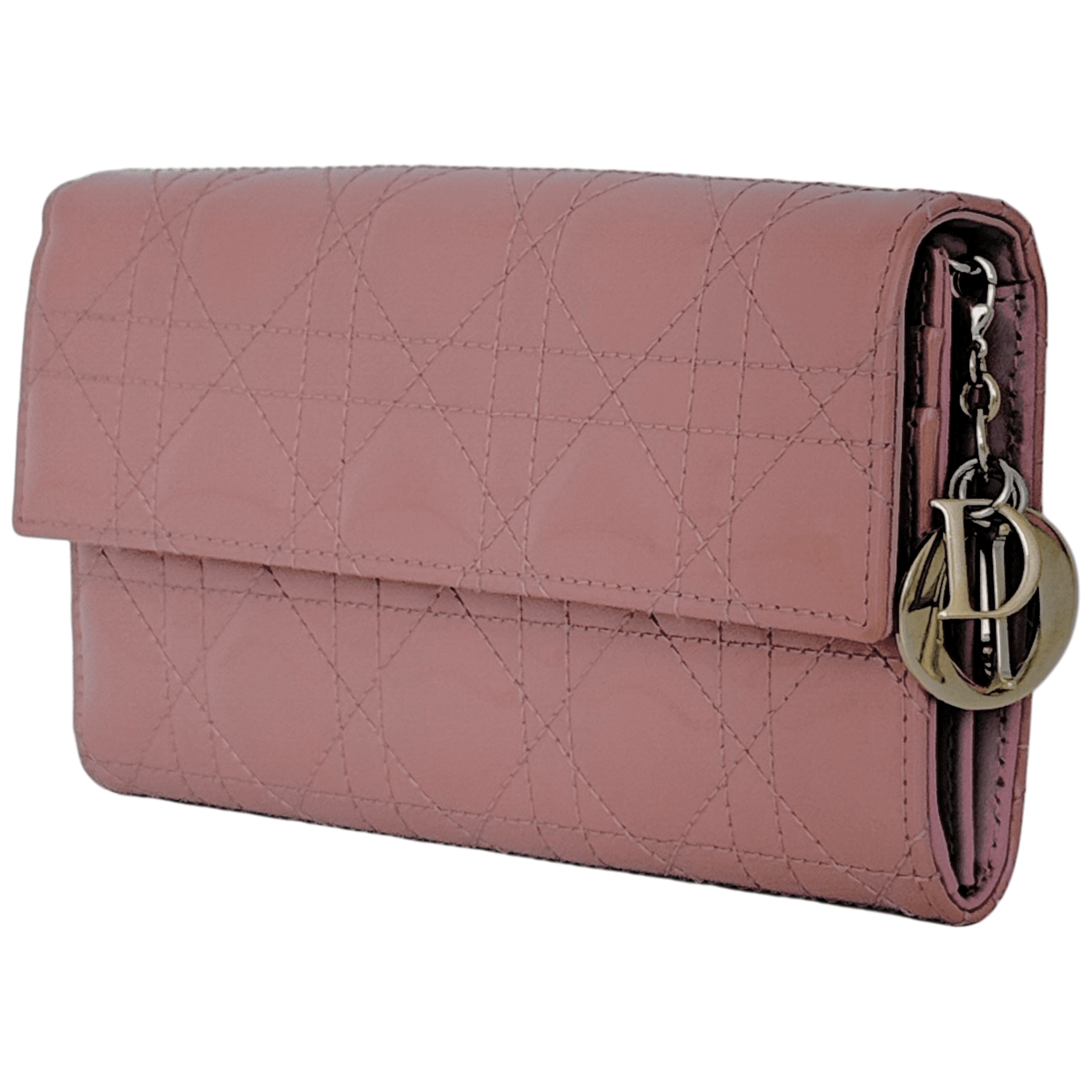 Patent Cannage Lady Dior Long Wallet