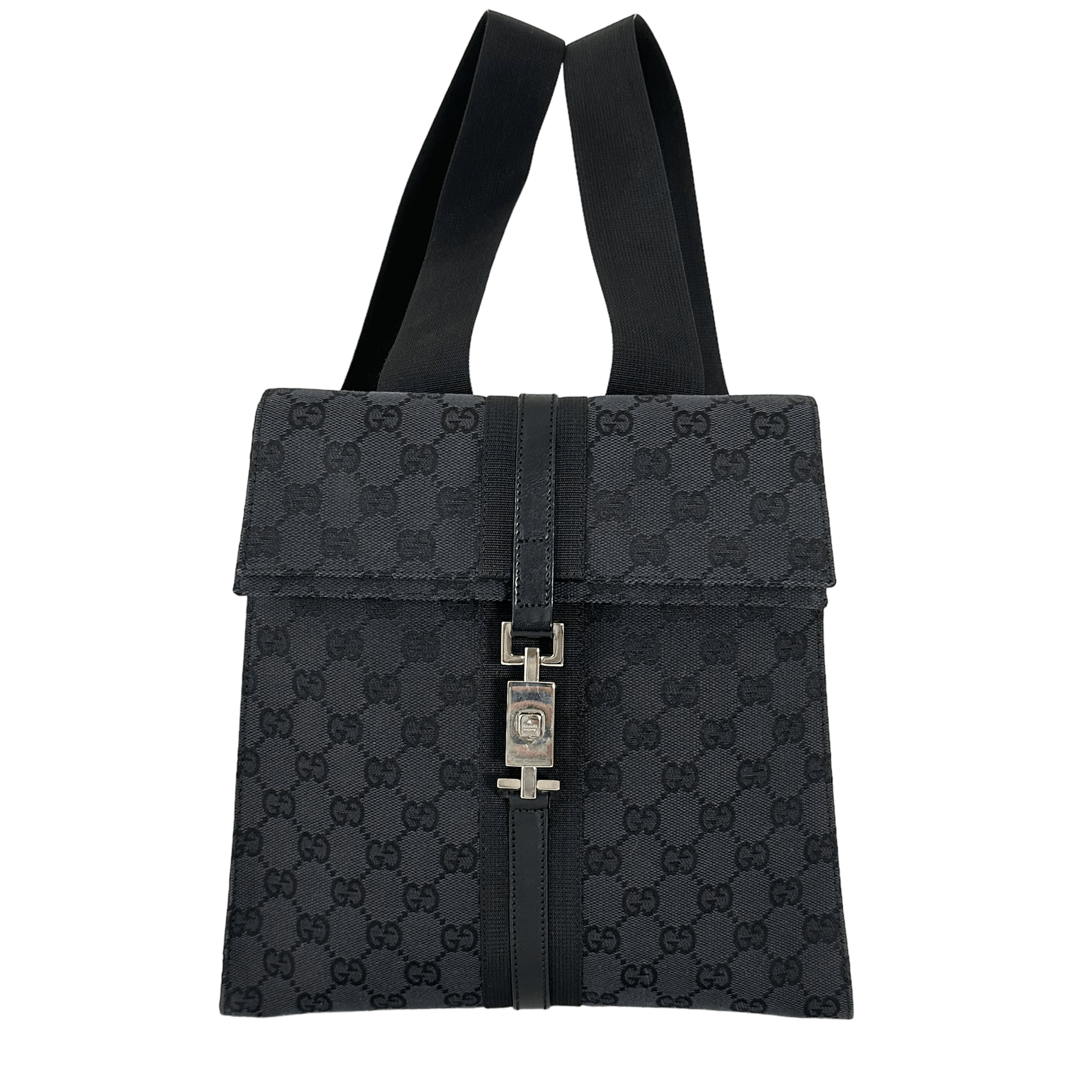 Black GG Web Backpack